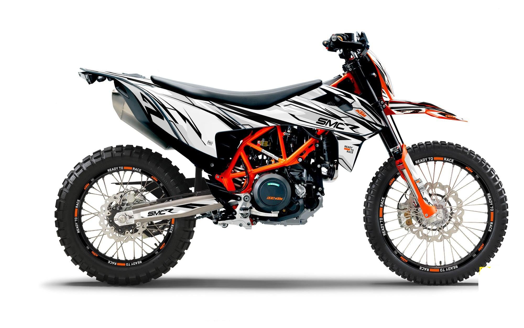 KTM 690 Enduro GRAPHICS - "Ripple" (White/Black) - MotoProWorks