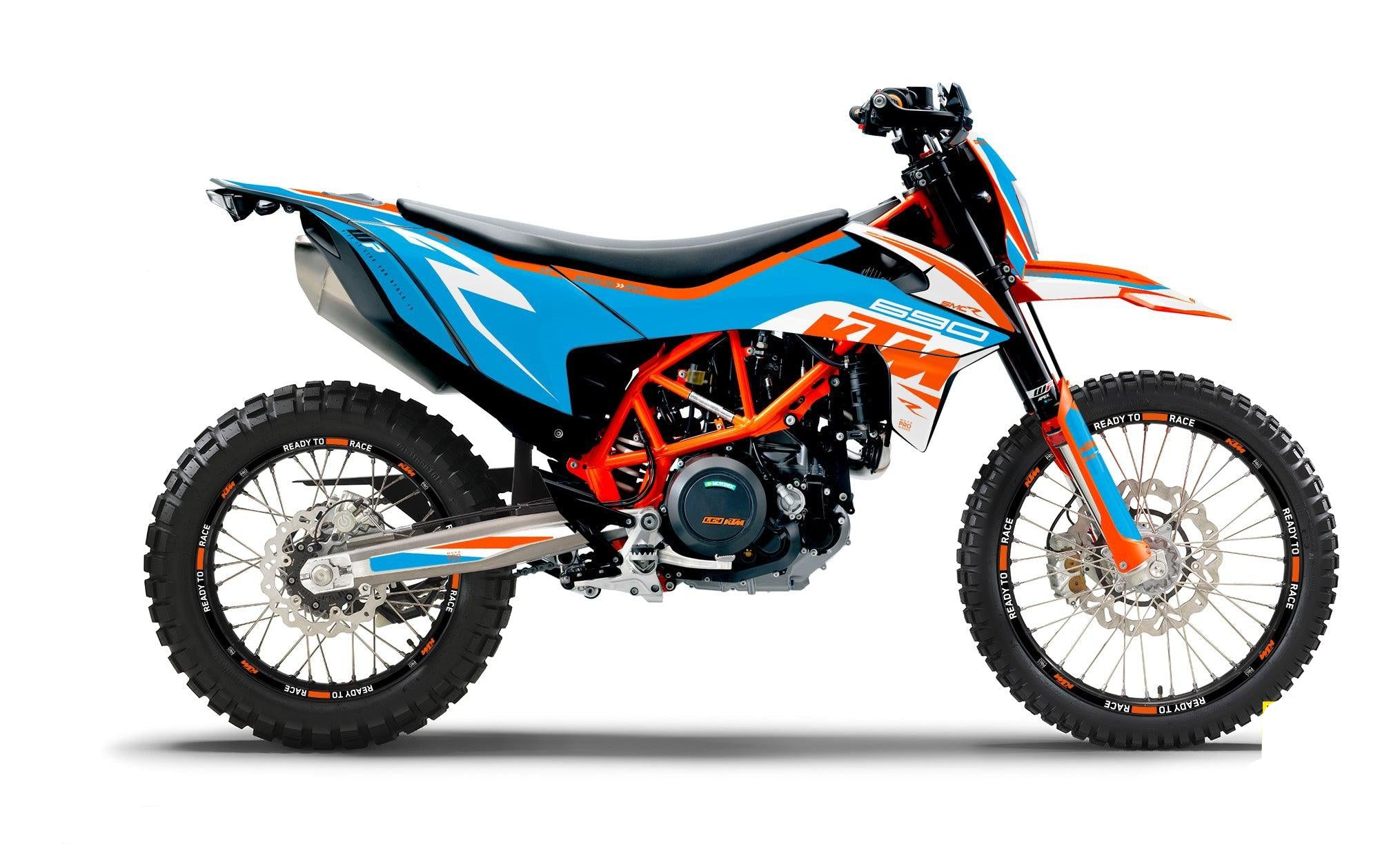 KTM 690 Enduro R GRAPHICS - "Torque" (White/Blue/Orange) - MotoProWorks