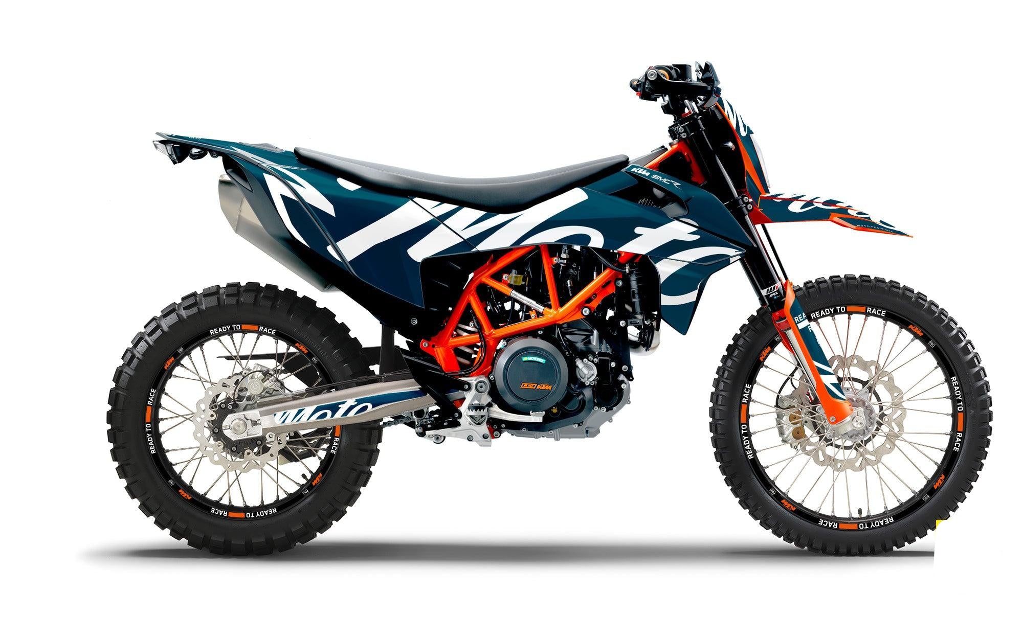 KTM 690 Enduro GRAPHICS - "Script" (Blue) - MotoProWorks