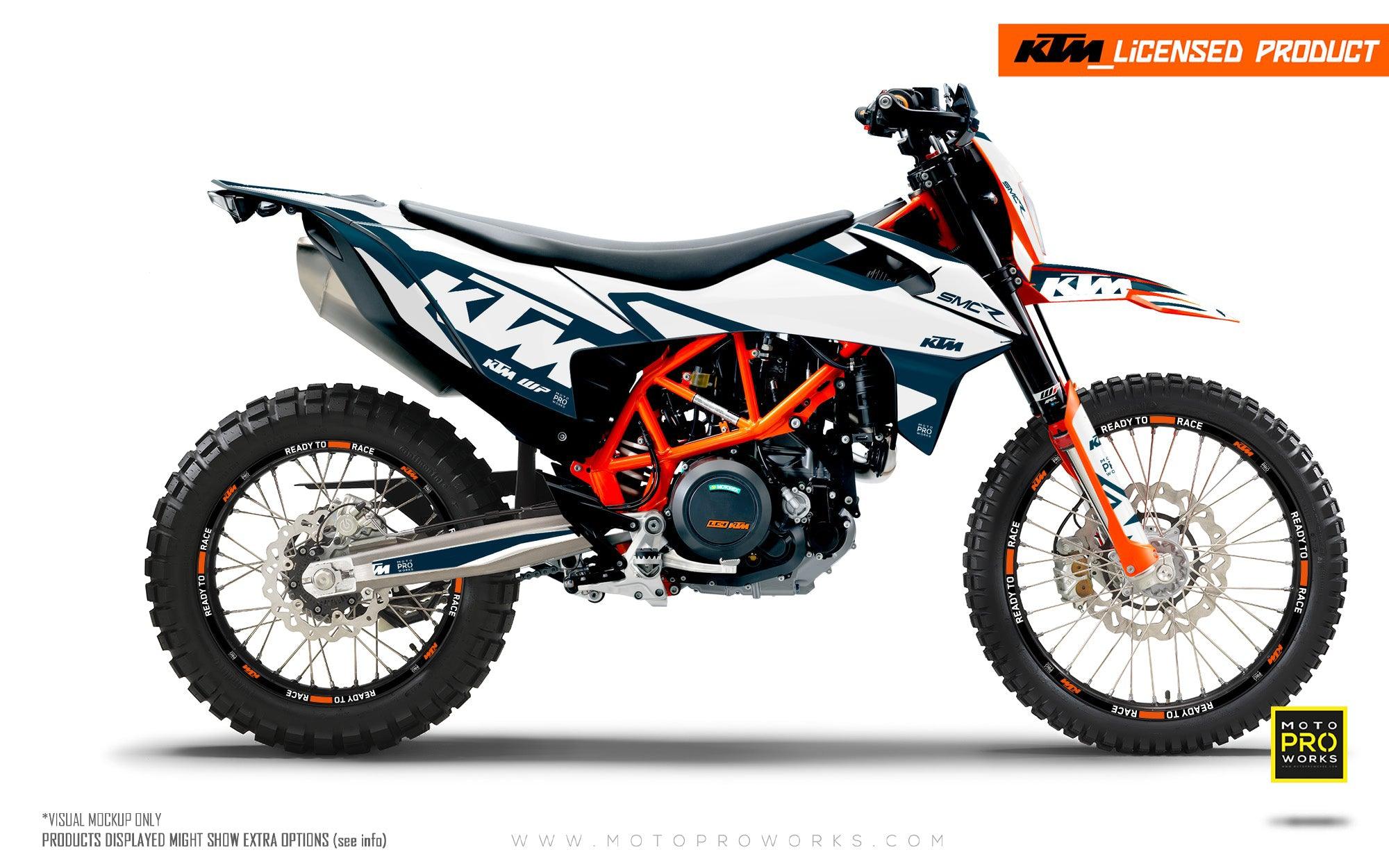 KTM 690 Enduro GRAPHICS - "Mounty" (Blue/White) - MotoProWorks