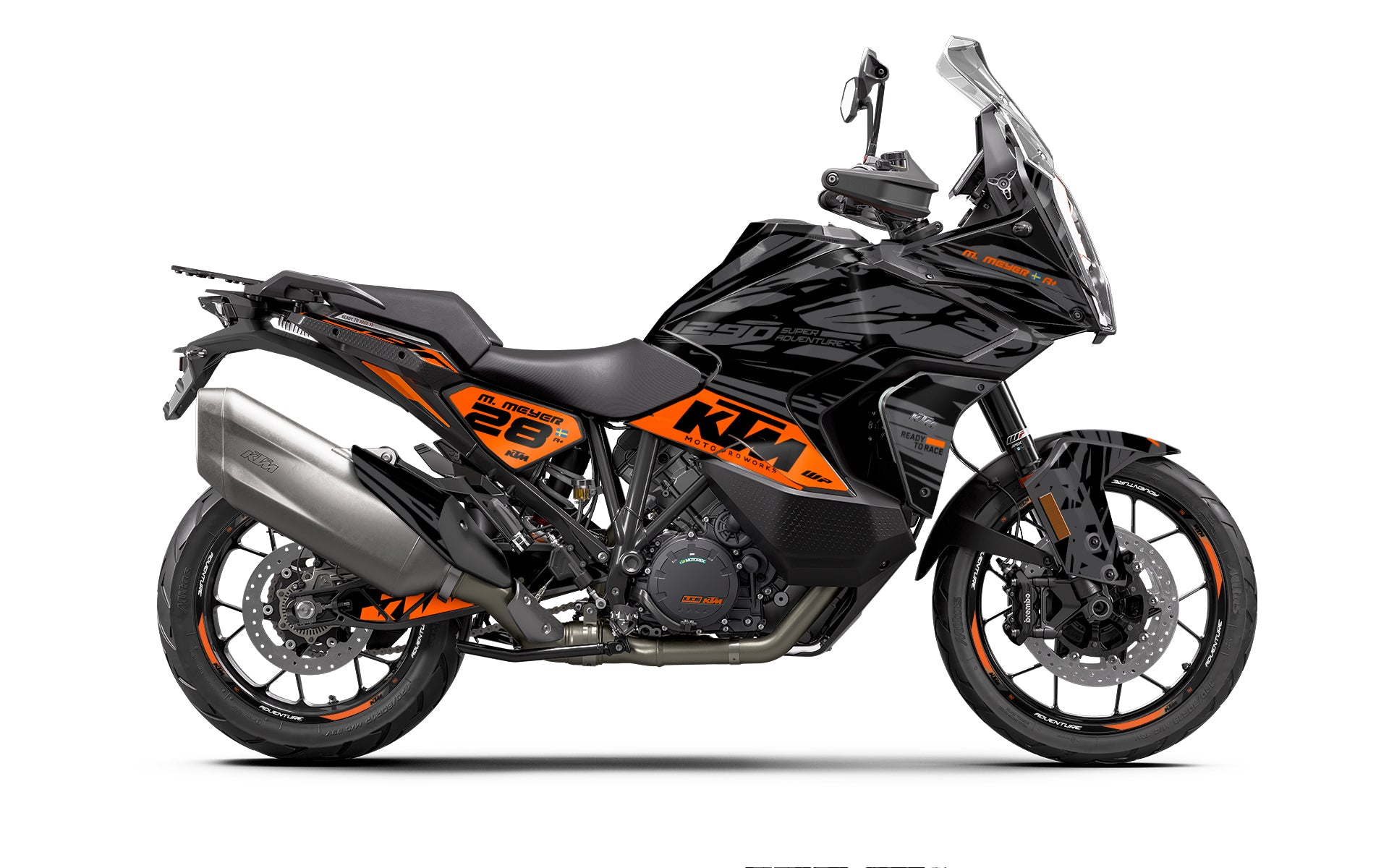 KTM 1290 Super Adventure GRAPHICS - "Fragment" (Black/Orange) - MotoProWorks