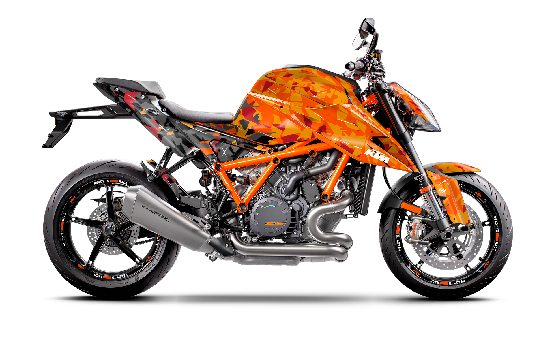 KTM 1290 Super Duke R GRAPHICS - "Flake" (Orange/Black) - MotoProWorks