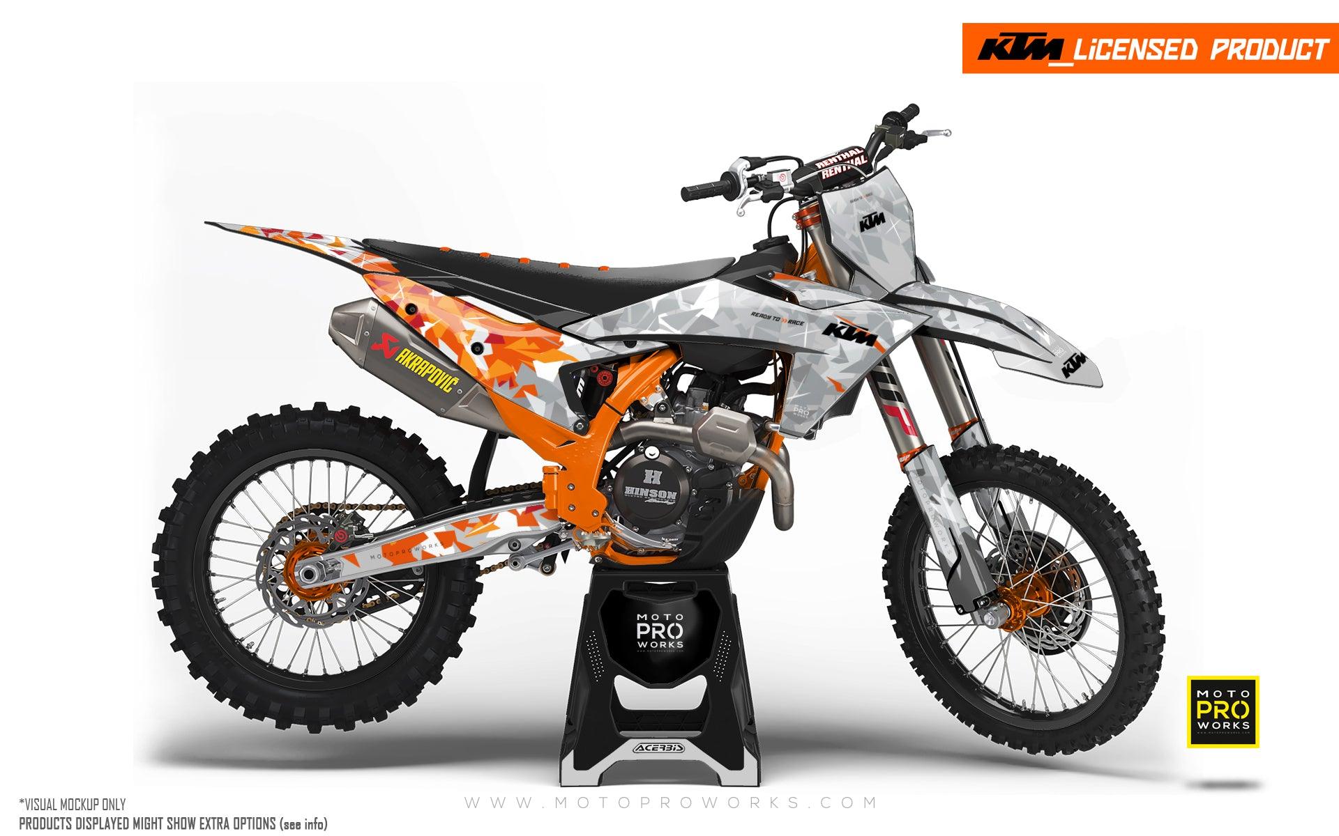 KTM XC / XC-F / XC-W GRAPHICS -"Flake" (Orange/Grey) - MotoProWorks