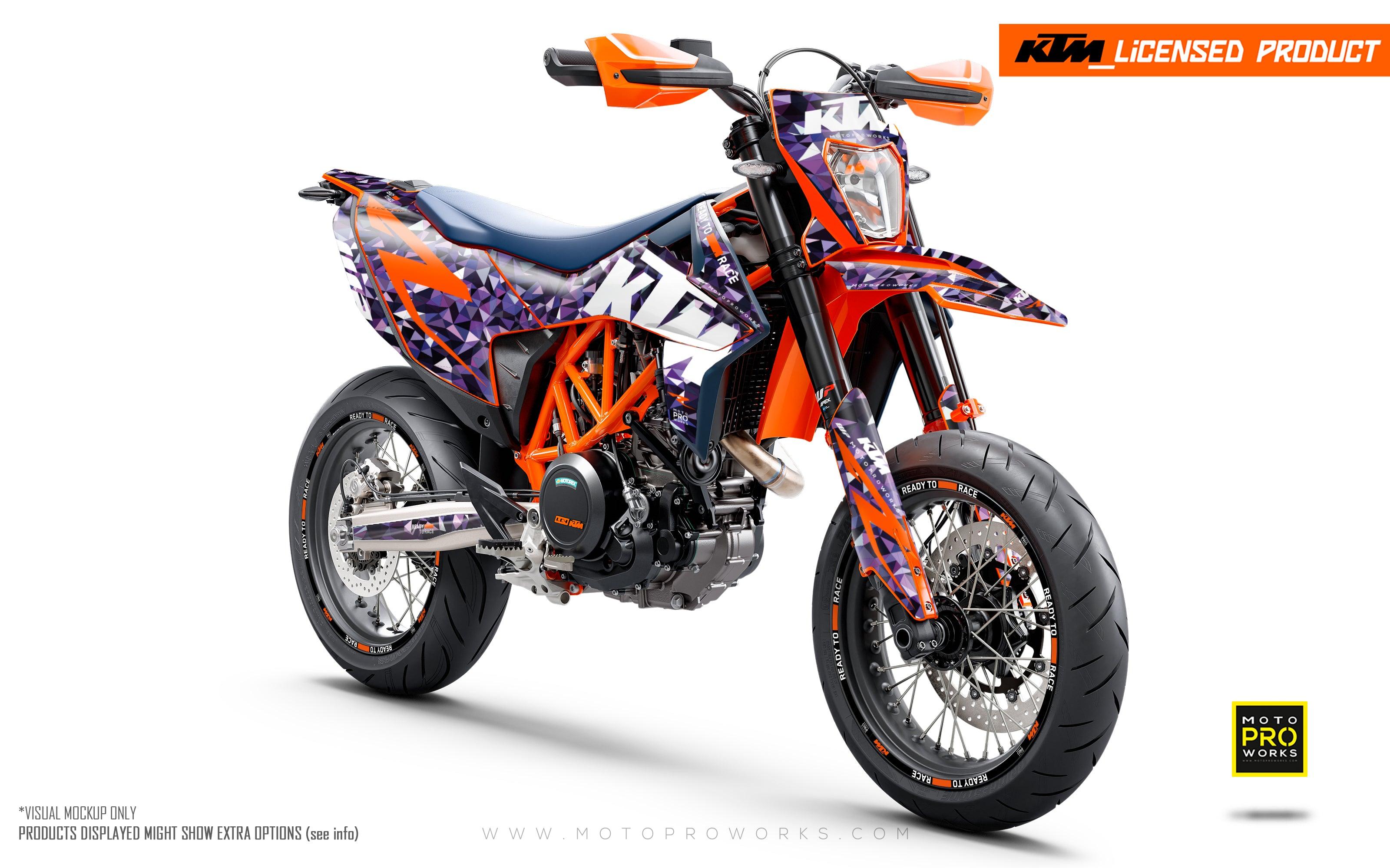 KTM 690 Enduro GRAPHICS - "Polyatomic" (Purple) - MotoProWorks