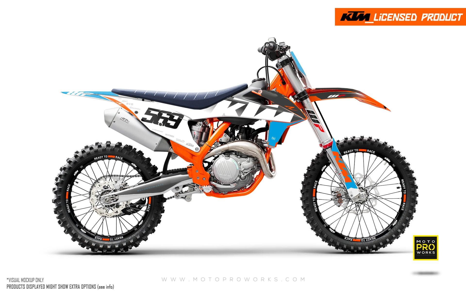 KTM XC / XC-F / XC-W GRAPHICS - "Ghost" (Blue/Orange) - MotoProWorks
