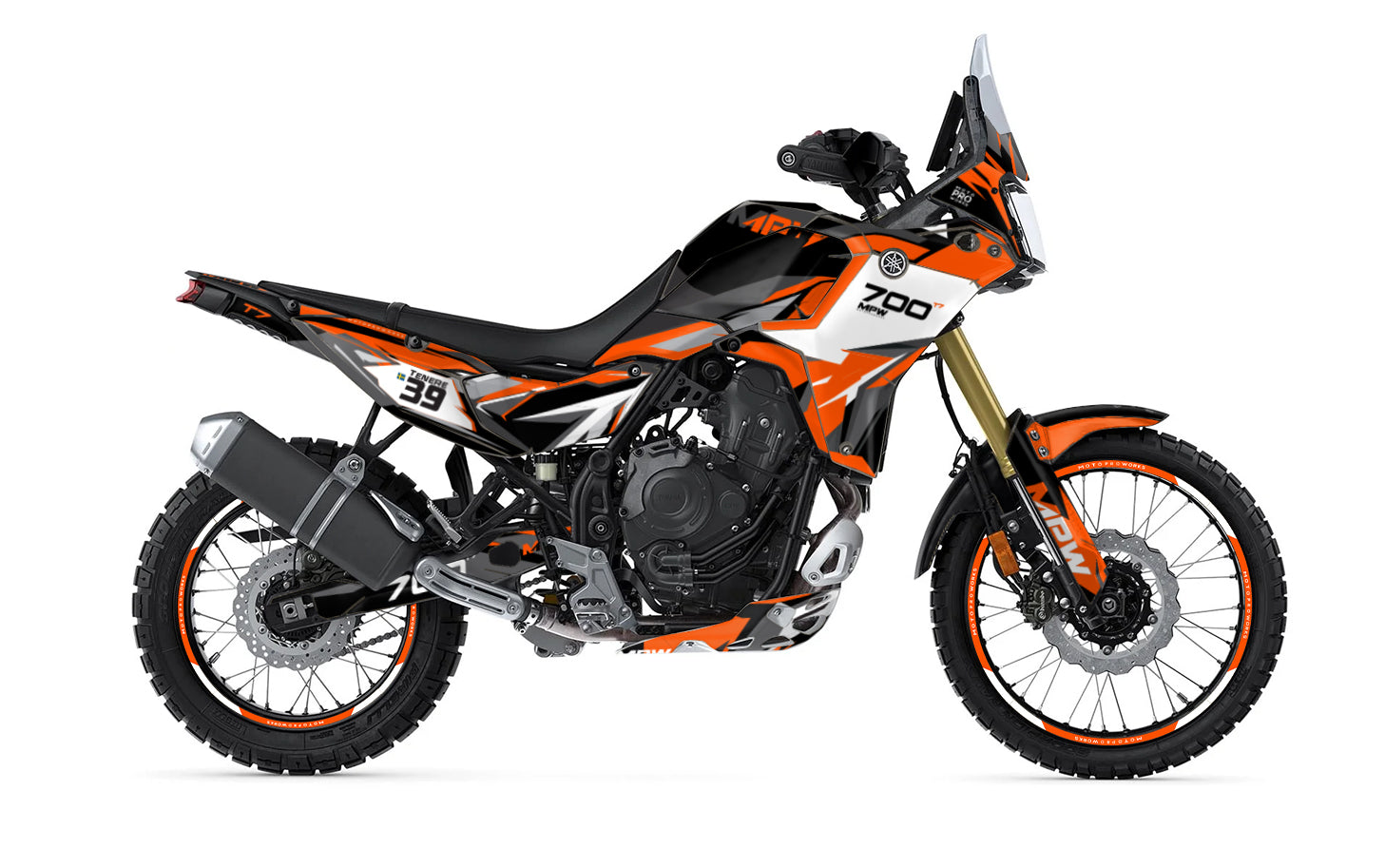 Kits Déco Yamaha Tenere 700 - « Horizon » (Orange)