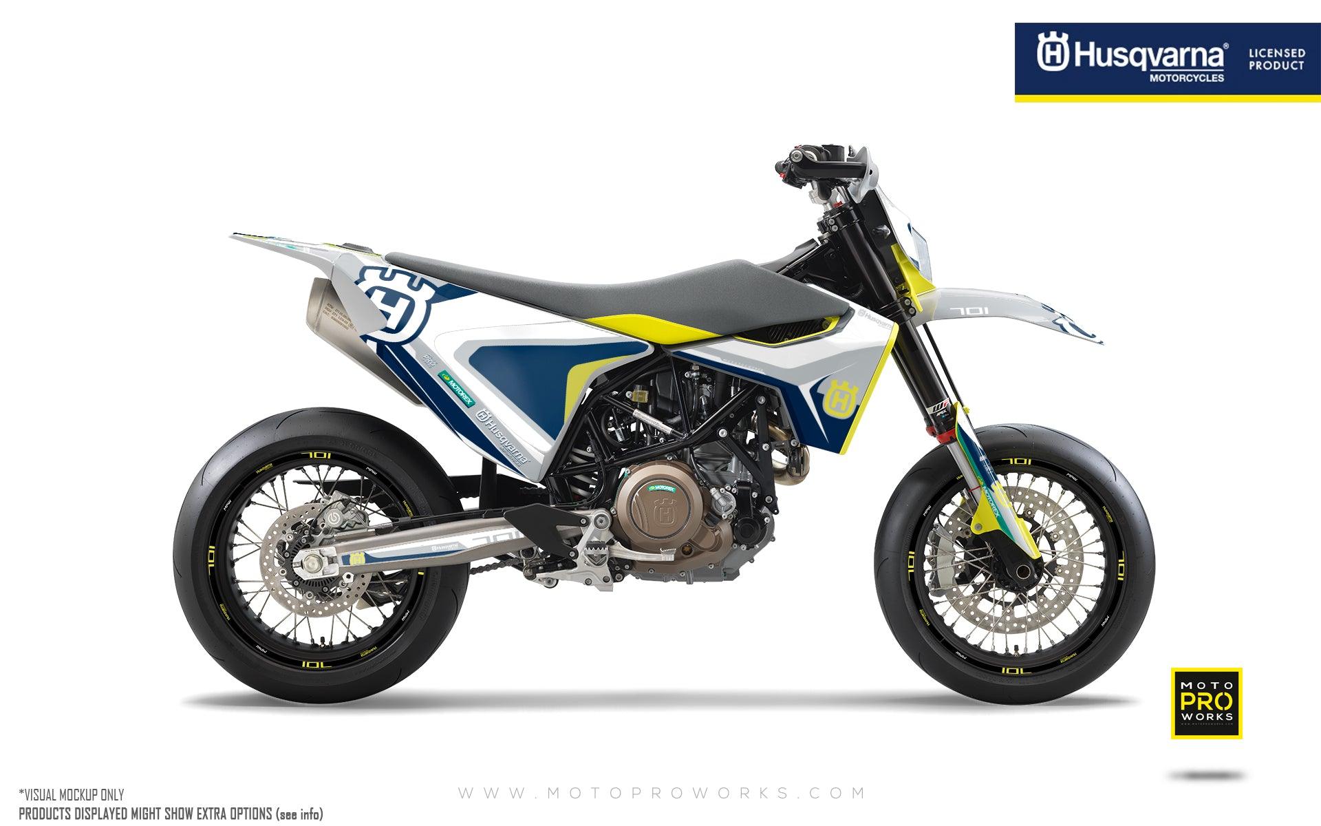 Husqvarna 701 Enduro Graphics - "Kicker" (White) - MotoProWorks