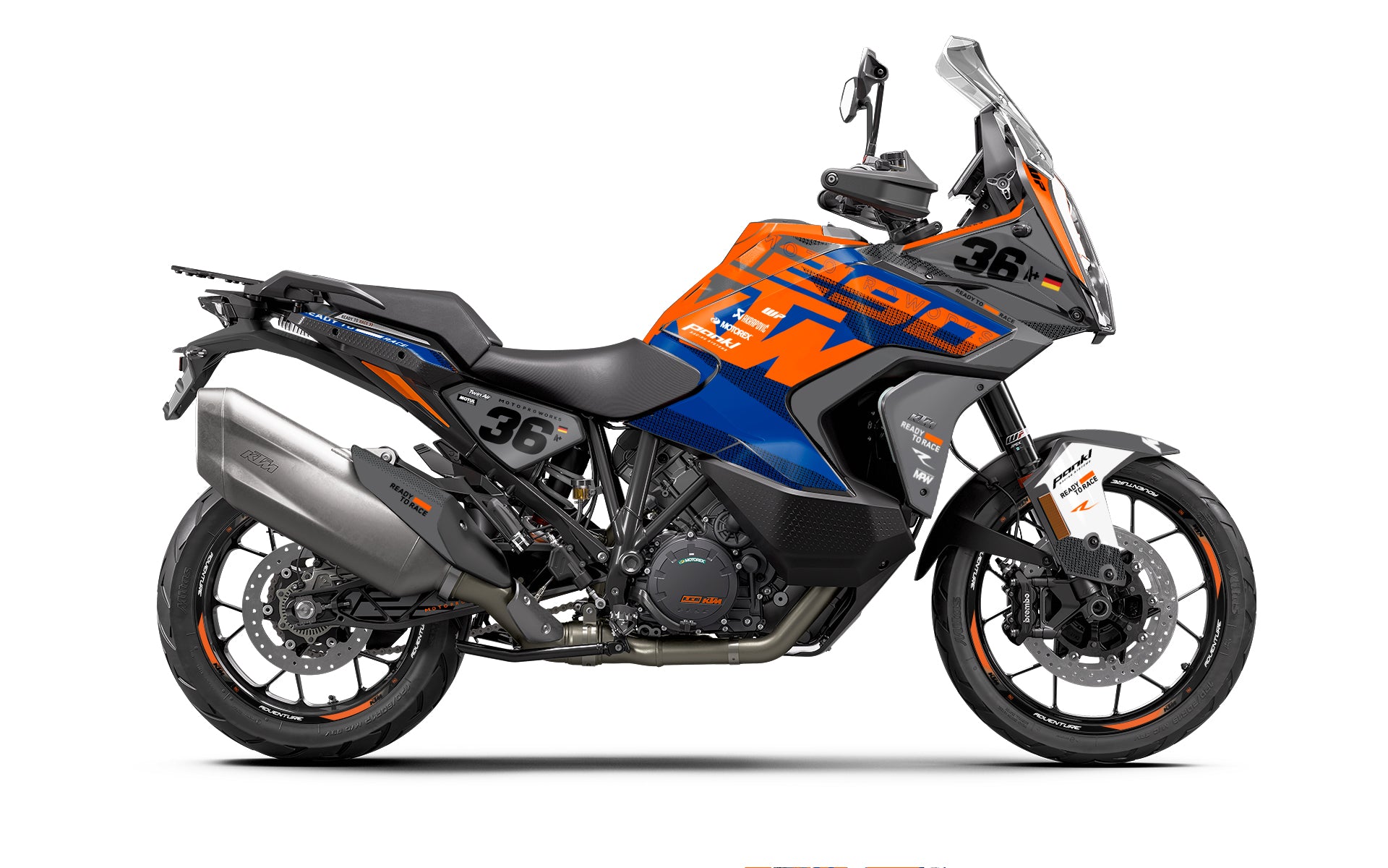 KTM 1290 Super Adventure GRAPHICS - "Frontier" (Blue/Grey) - MotoProWorks
