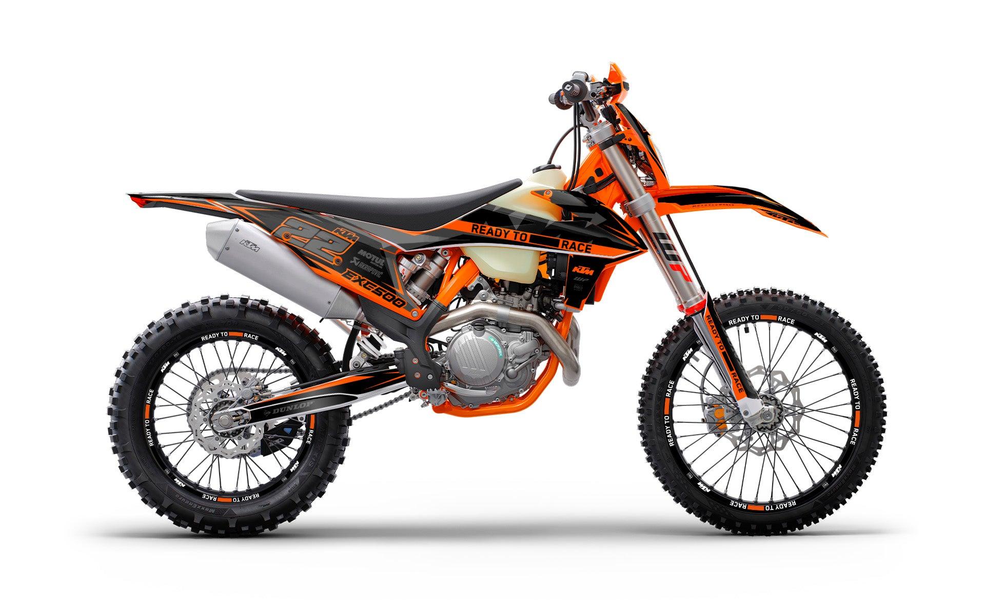 KTM EXC / EXC-F GRAPHICS - "Quake" (Black/Orange) - MotoProWorks