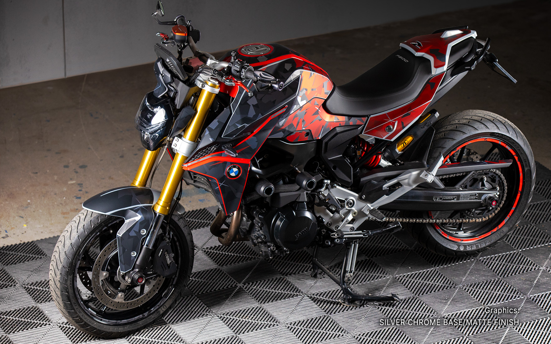 BMW F 900 R GRAPHICS - "Flake" (Black/Red) - MotoProWorks