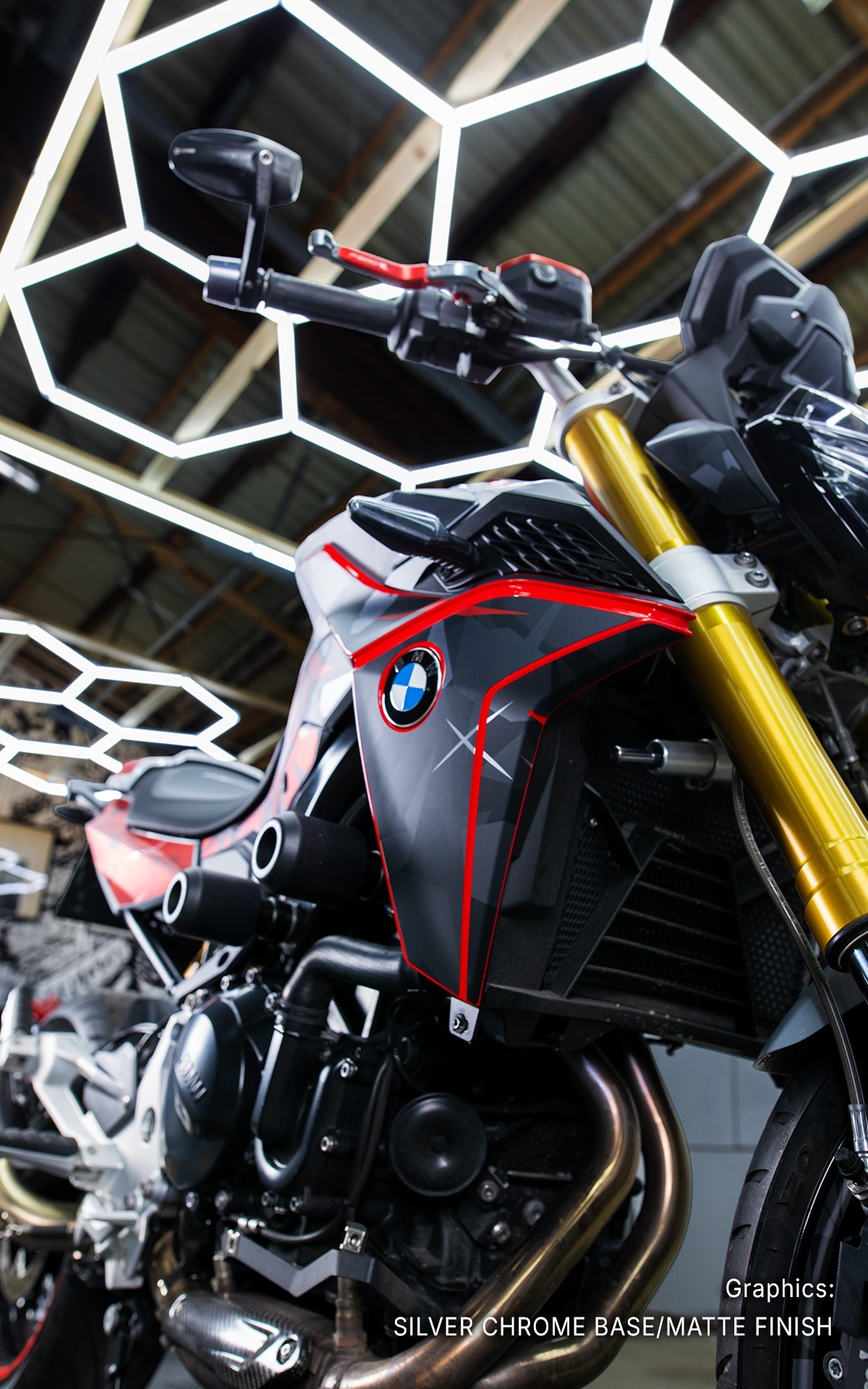 BMW F 900 R GRAPHICS - "Flake" (Black/Red) - MotoProWorks