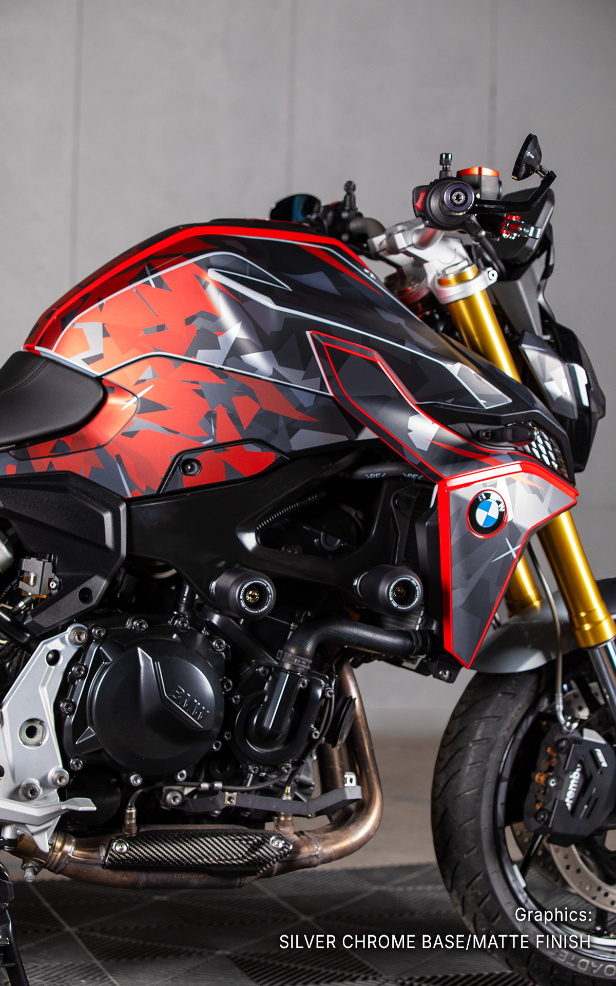 BMW F 900 R GRAPHICS - "Flake" (Black/Red) - MotoProWorks