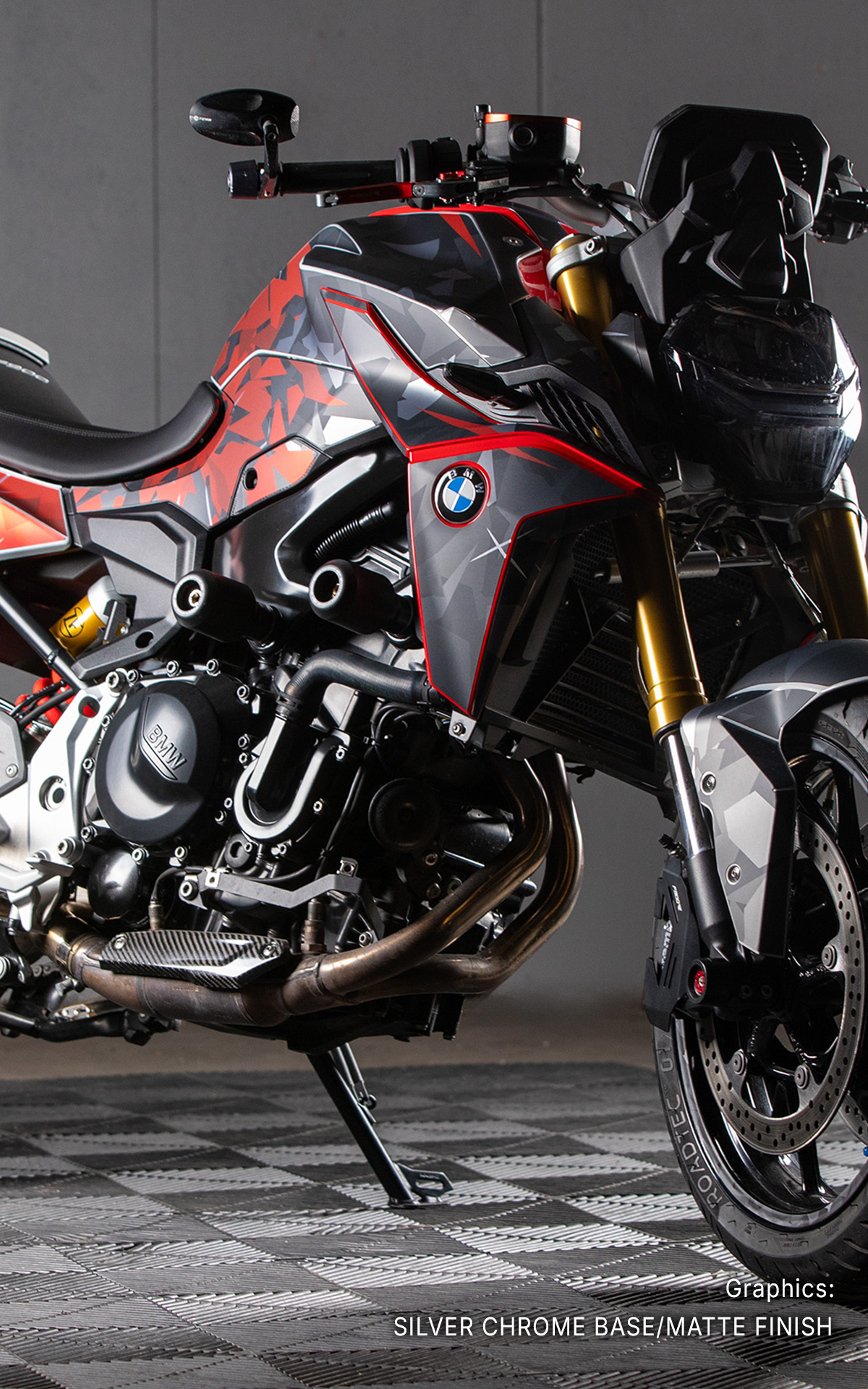 BMW F 900 R GRAPHICS - "Flake" (Black/Red) - MotoProWorks