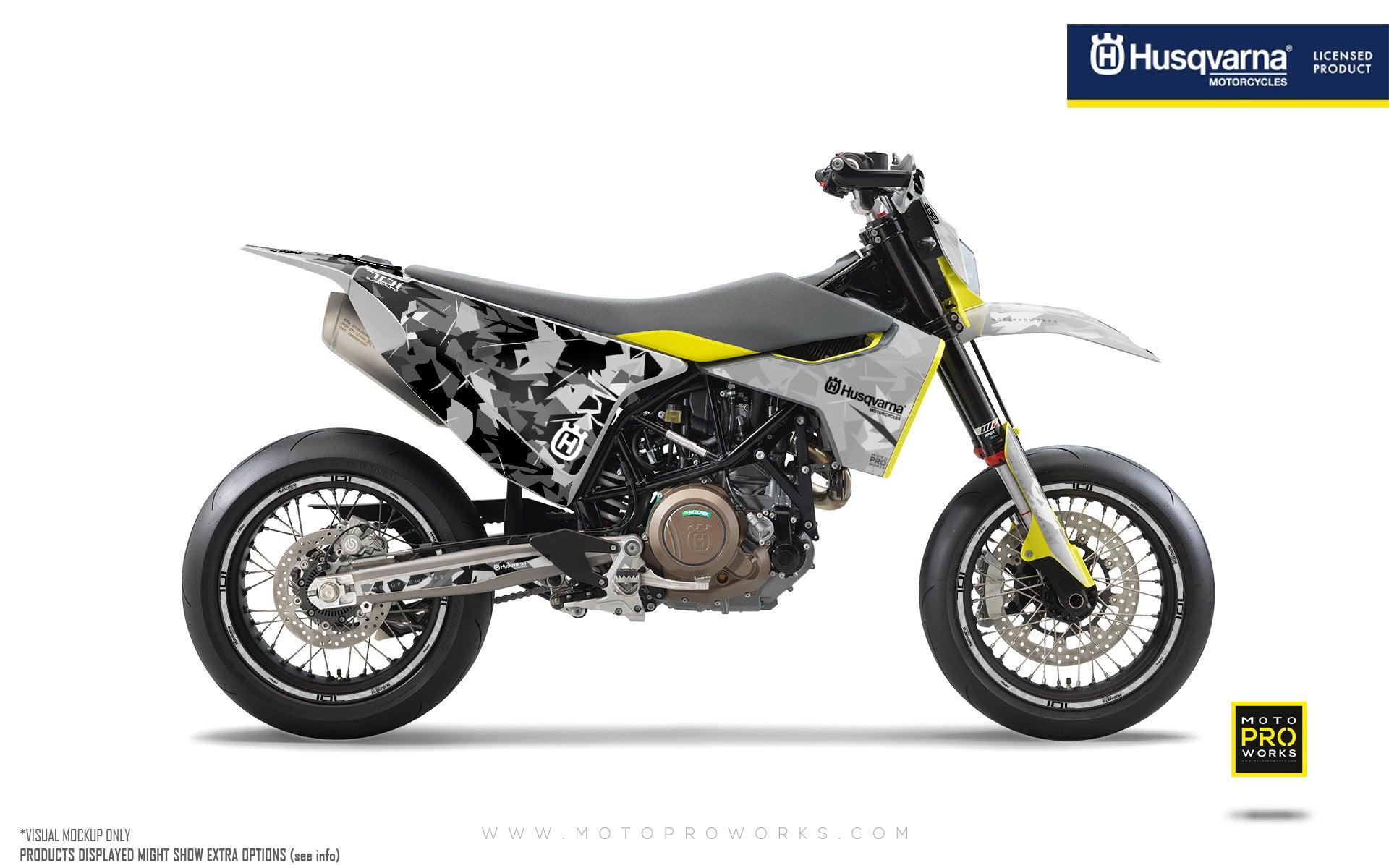 Husqvarna 701 Enduro Graphics - "Flake" (Grey/Black) - MotoProWorks