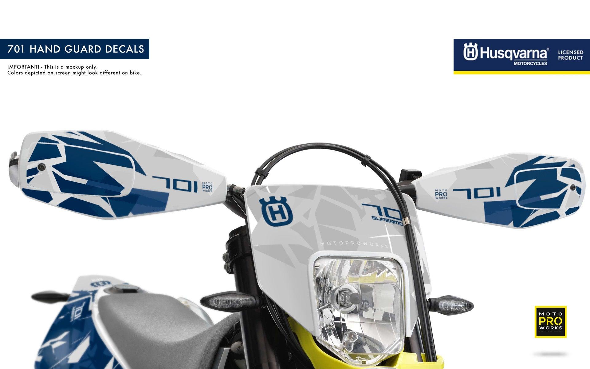 Husqvarna 701 Enduro Graphics - "Flake" (Grey/Blue) - MotoProWorks