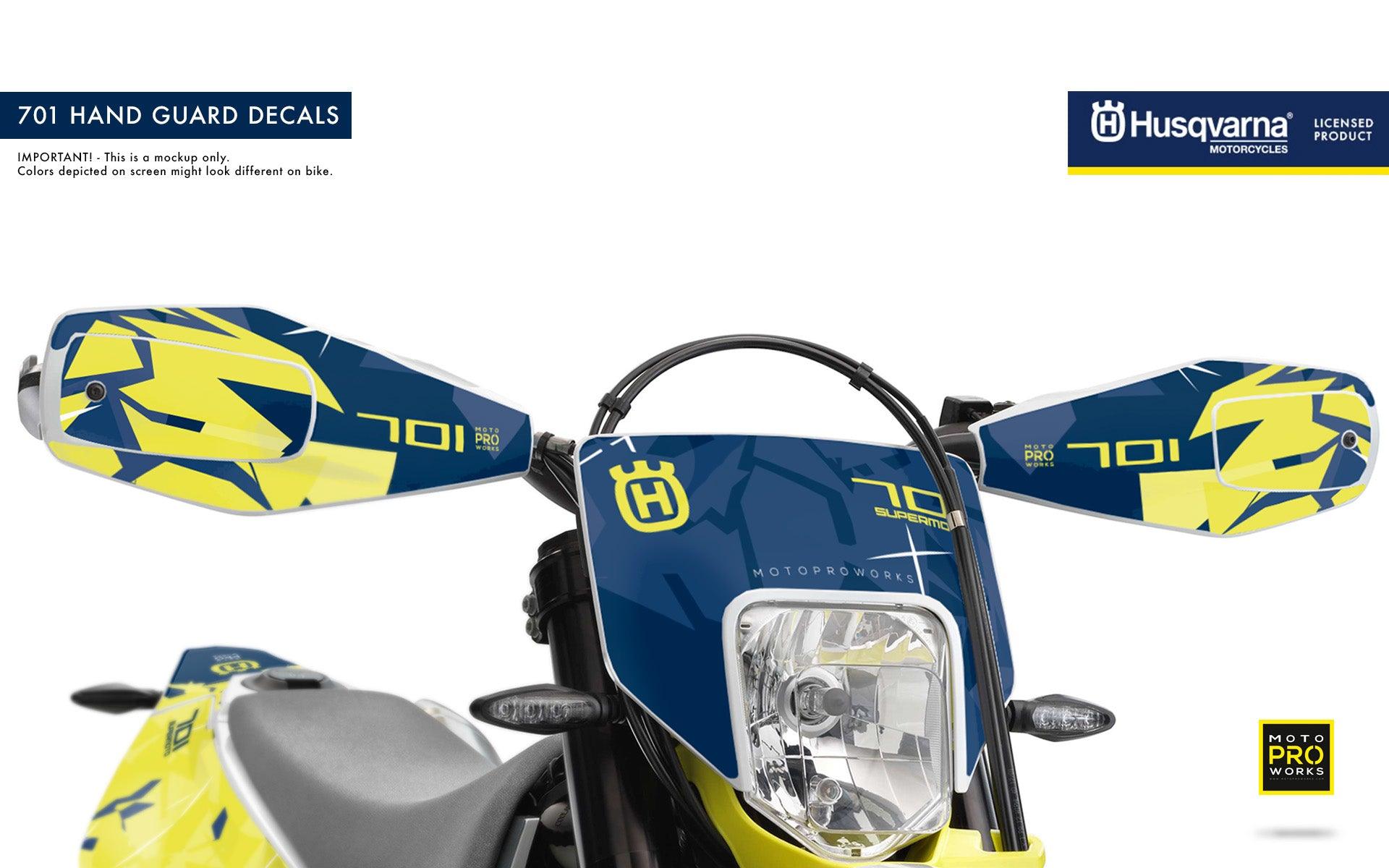 Husqvarna 701 Enduro Graphics - "Flake" (Yellow/Blue) - MotoProWorks