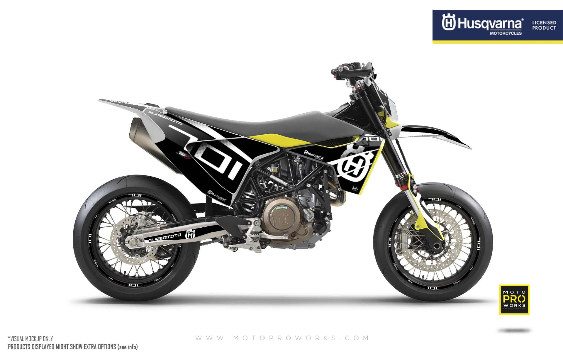Husqvarna 701 Enduro Graphics - "MarkSeven" (Black) - MotoProWorks