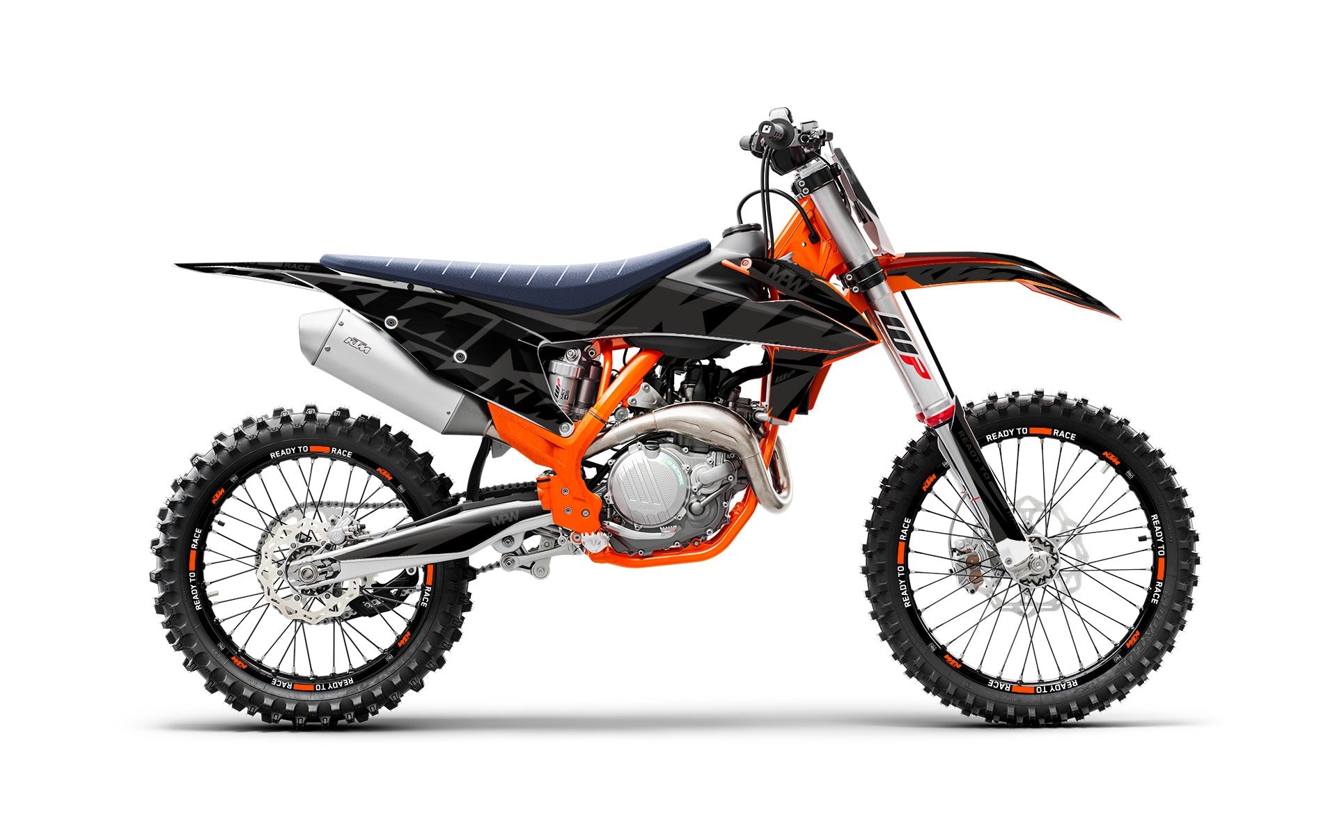 KTM XC / XC-F / XC-W GRAPHICS - “Kickdrift” (Black) - MotoProWorks