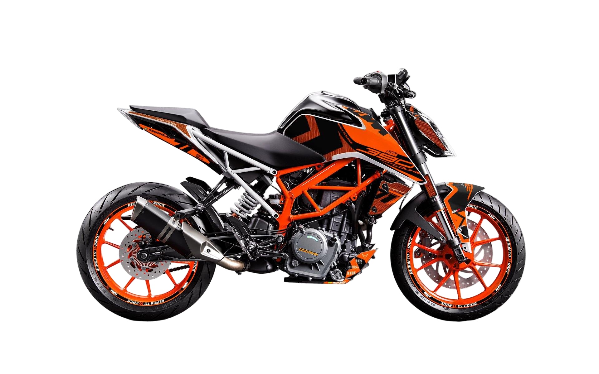 KTM 125 Duke GRAPHICS - "Rasorblade" (Orange) - MotoProWorks