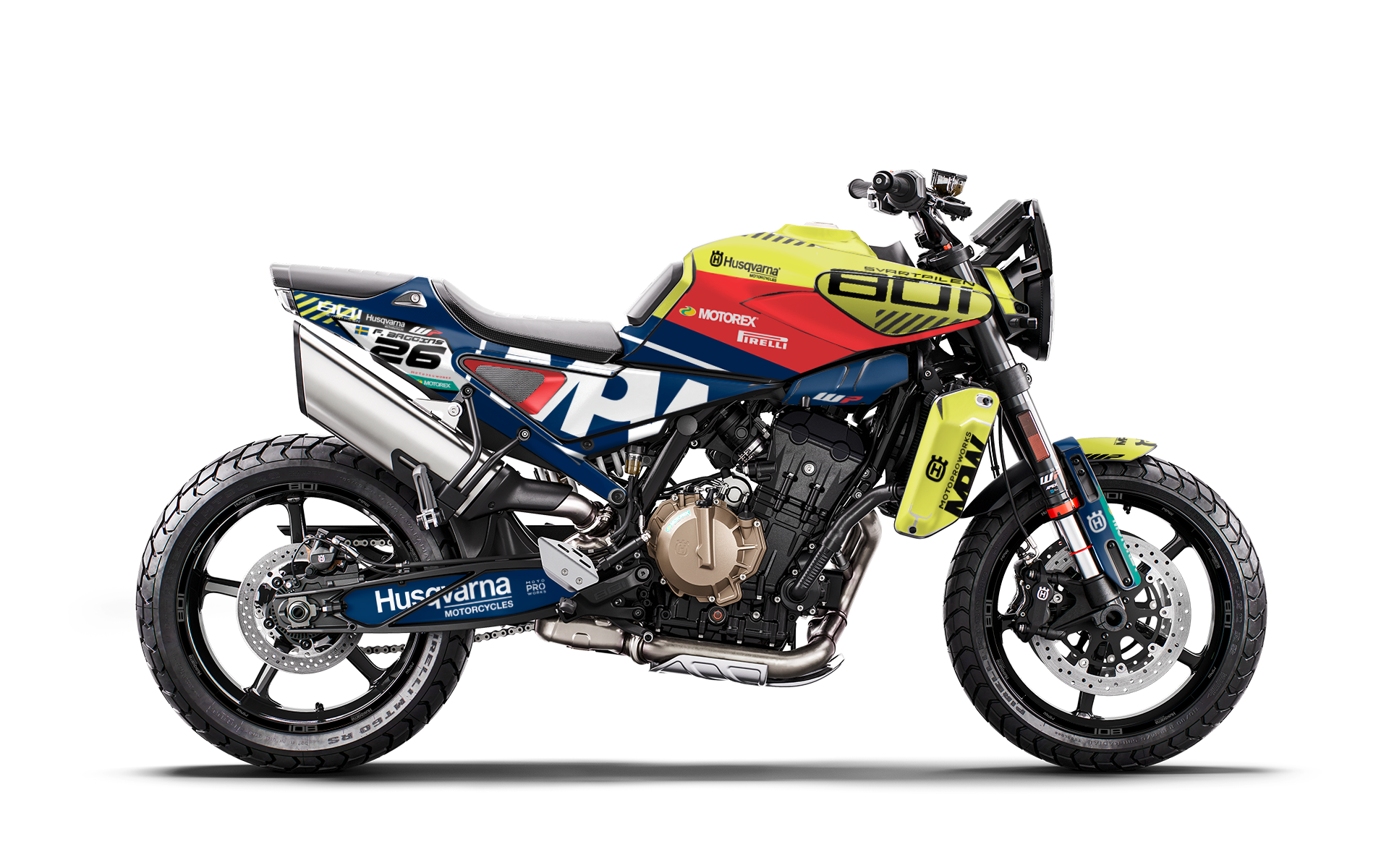Husqvarna 801 Svartpilen GRAPHICS - "P1" (Blue/Red) - MotoProWorks