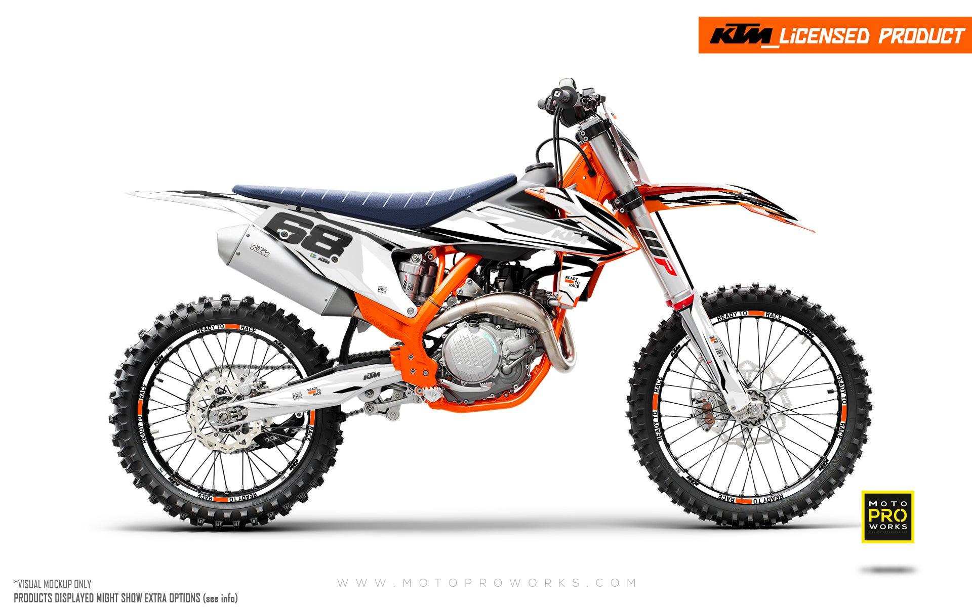 KTM SX / SX-F GRAPHICS - "Ripple" (White/Black) - MotoProWorks