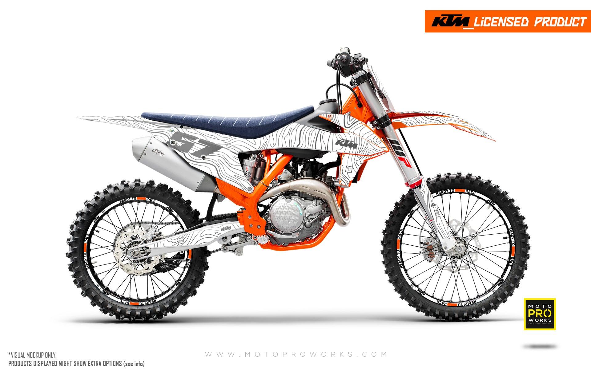 KTM SX / SX-F GRAPHICS - "Topography" (White) - MotoProWorks