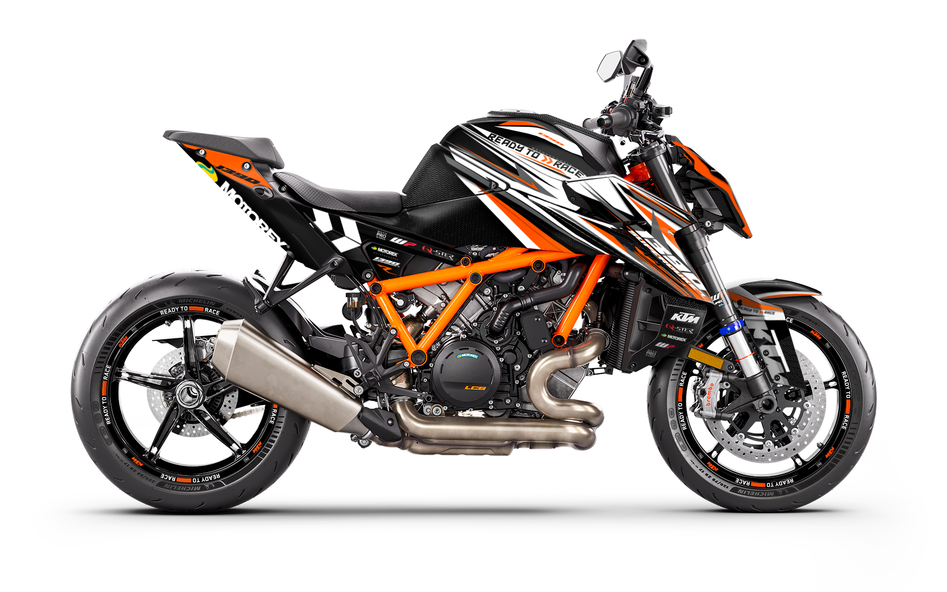 KTM 1390 Super Duke R/Evo GRAPHICS - "Vortex" (Black/Orange) - MotoProWorks