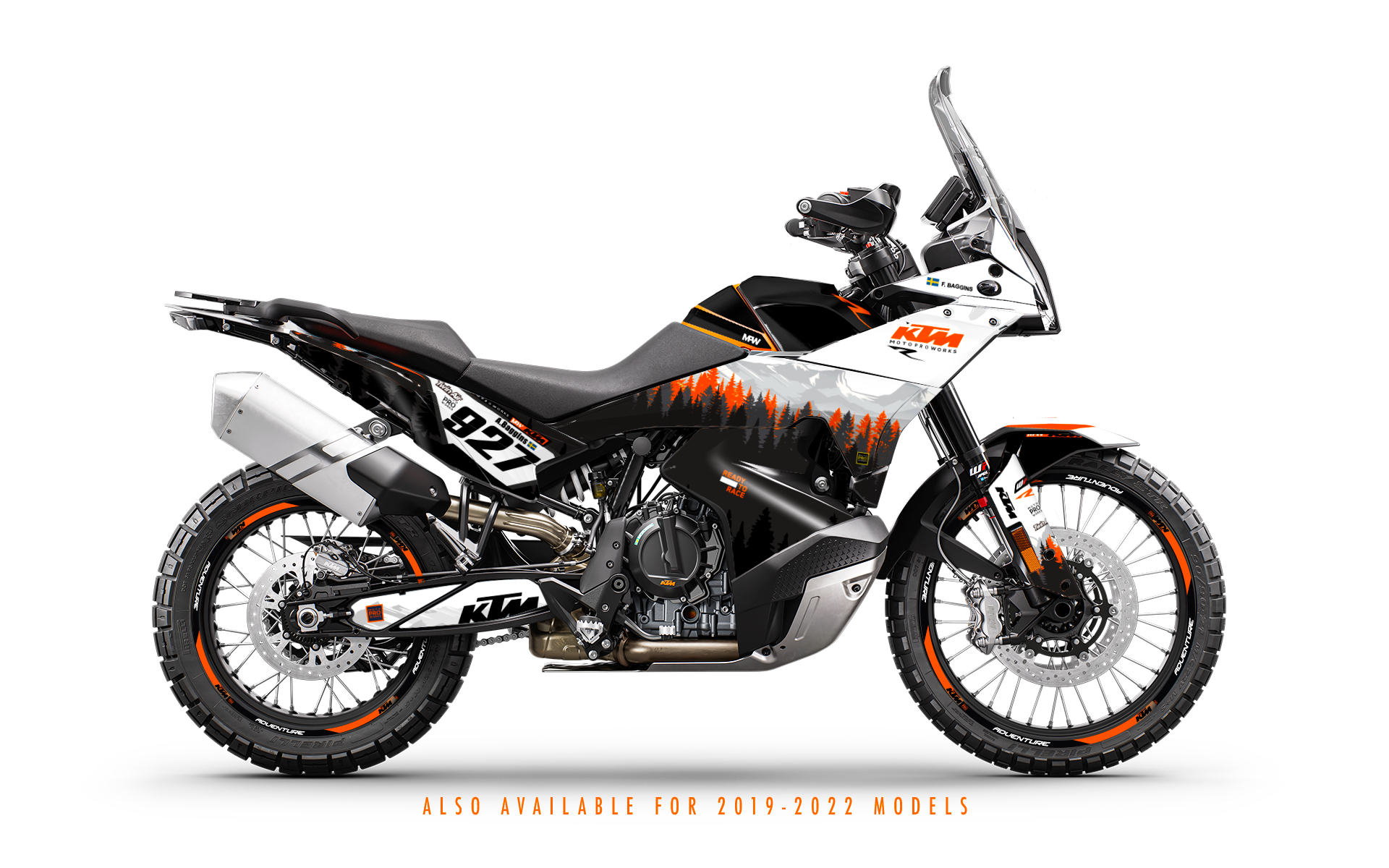 KTM 790/890 Adventure R/S GRAPHICS - "Abisko" (White/Black) - MotoProWorks