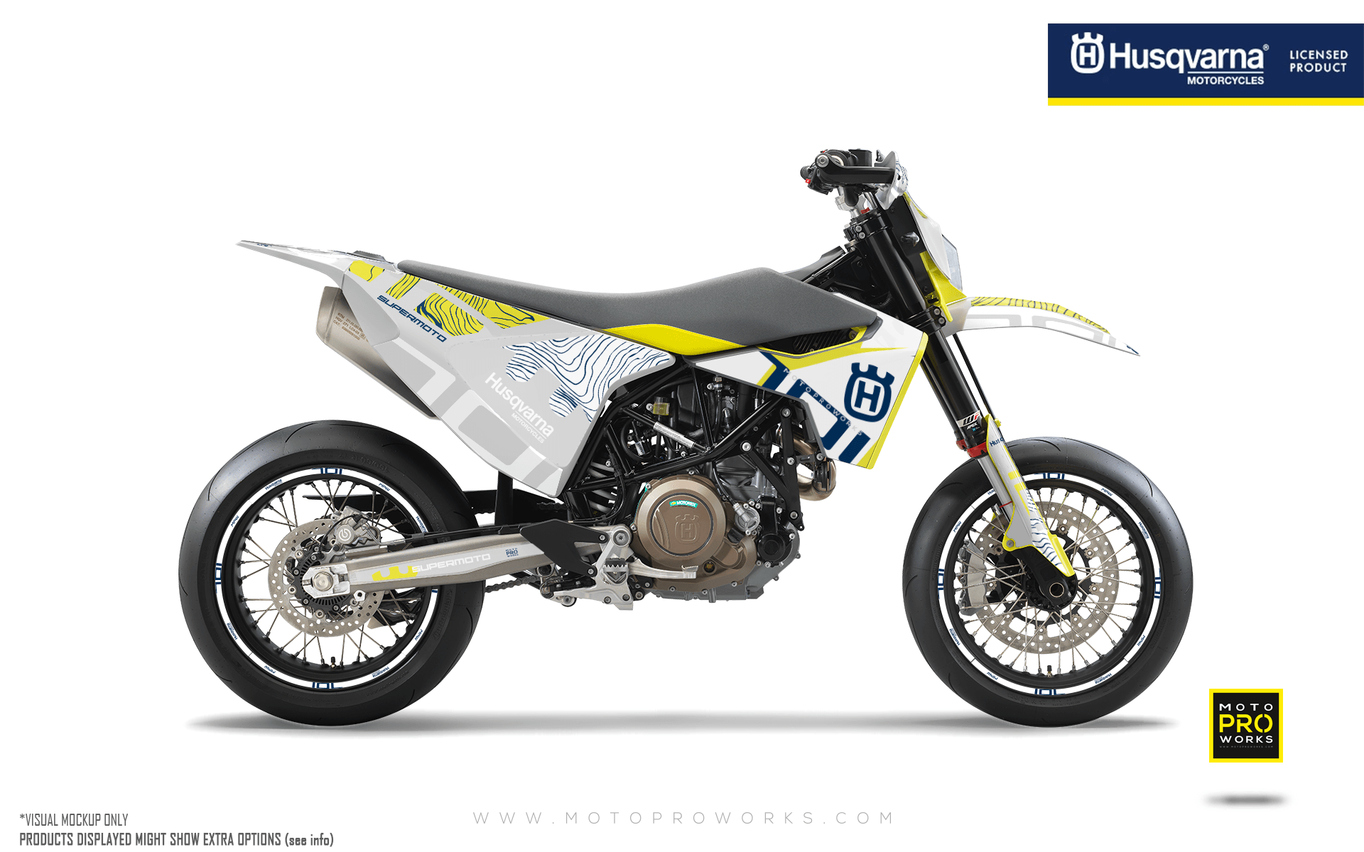 Husqvarna 701 Enduro Graphics - "Monarch" (White/Pattern) - MotoProWorks
