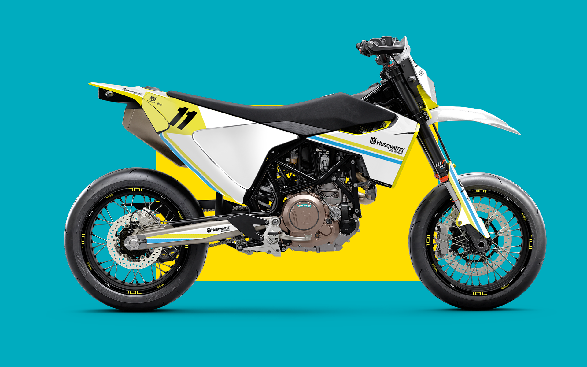 Husqvarna 701 GRAPHICS - "Duoline" (White) - MotoProWorks