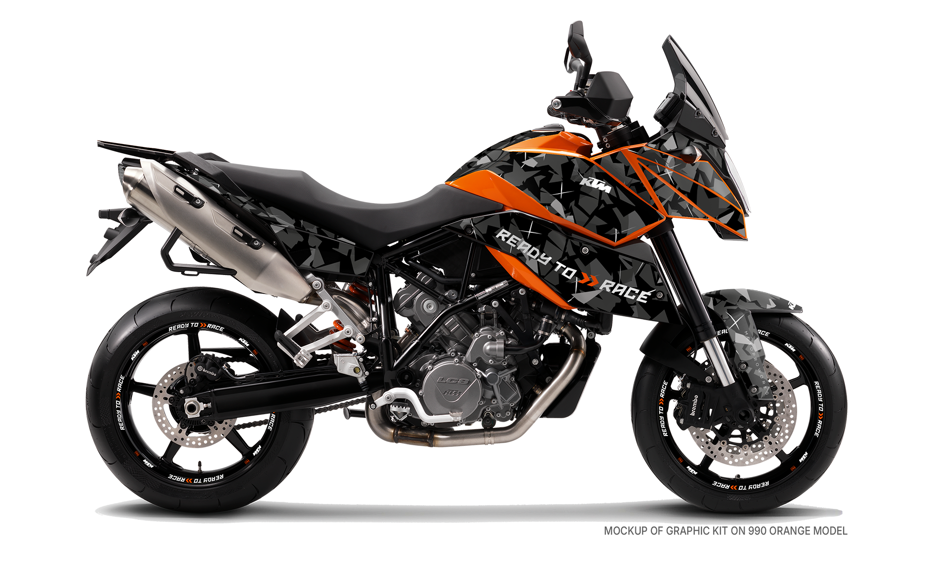 KTM 990 SM / SMR / SMT GRAPHICS - "Flake" (Black) - MotoProWorks