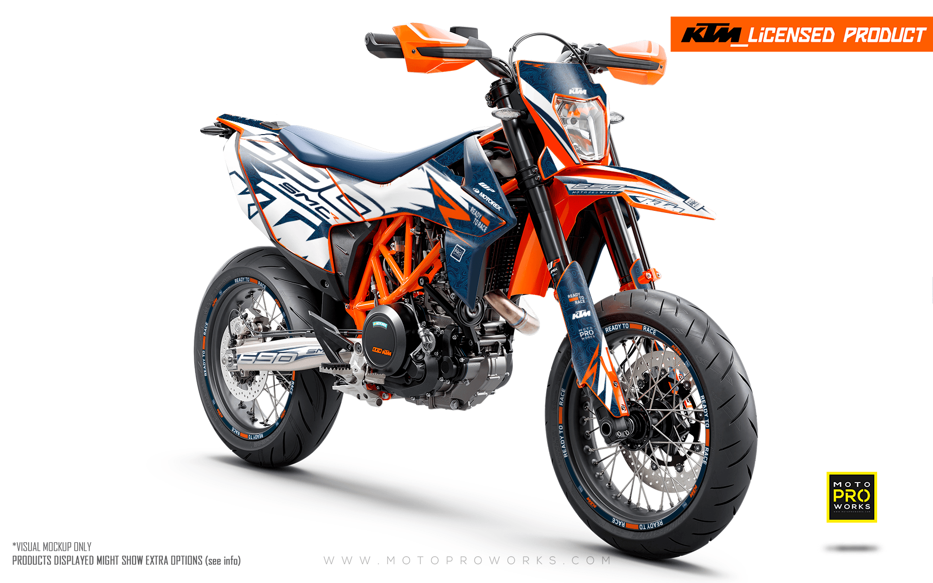KTM 690 Enduro GRAPHICS - "Quickshift" (Blue/Pattern) - MotoProWorks