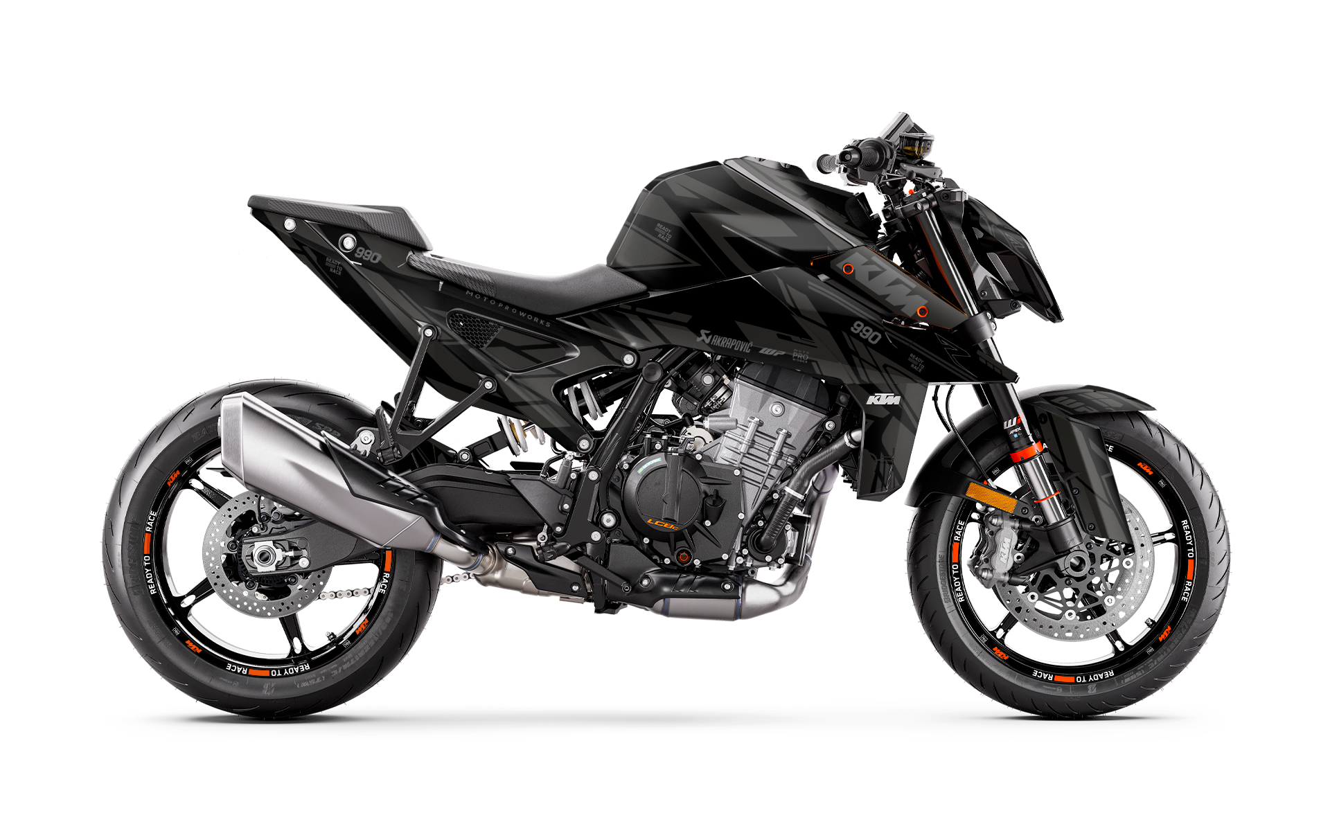 KTM 990 Duke GRAPHICS - "Pulse" (Black) - MotoProWorks