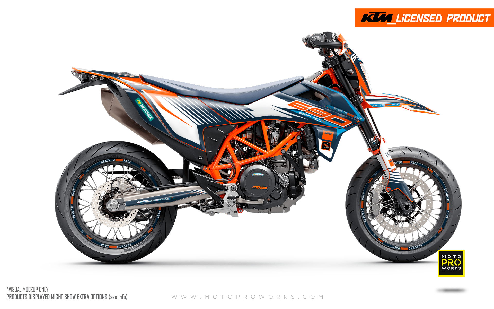 KTM 690 Enduro GRAPHICS - "Fuel" (Blue/White/Orange) - MotoProWorks