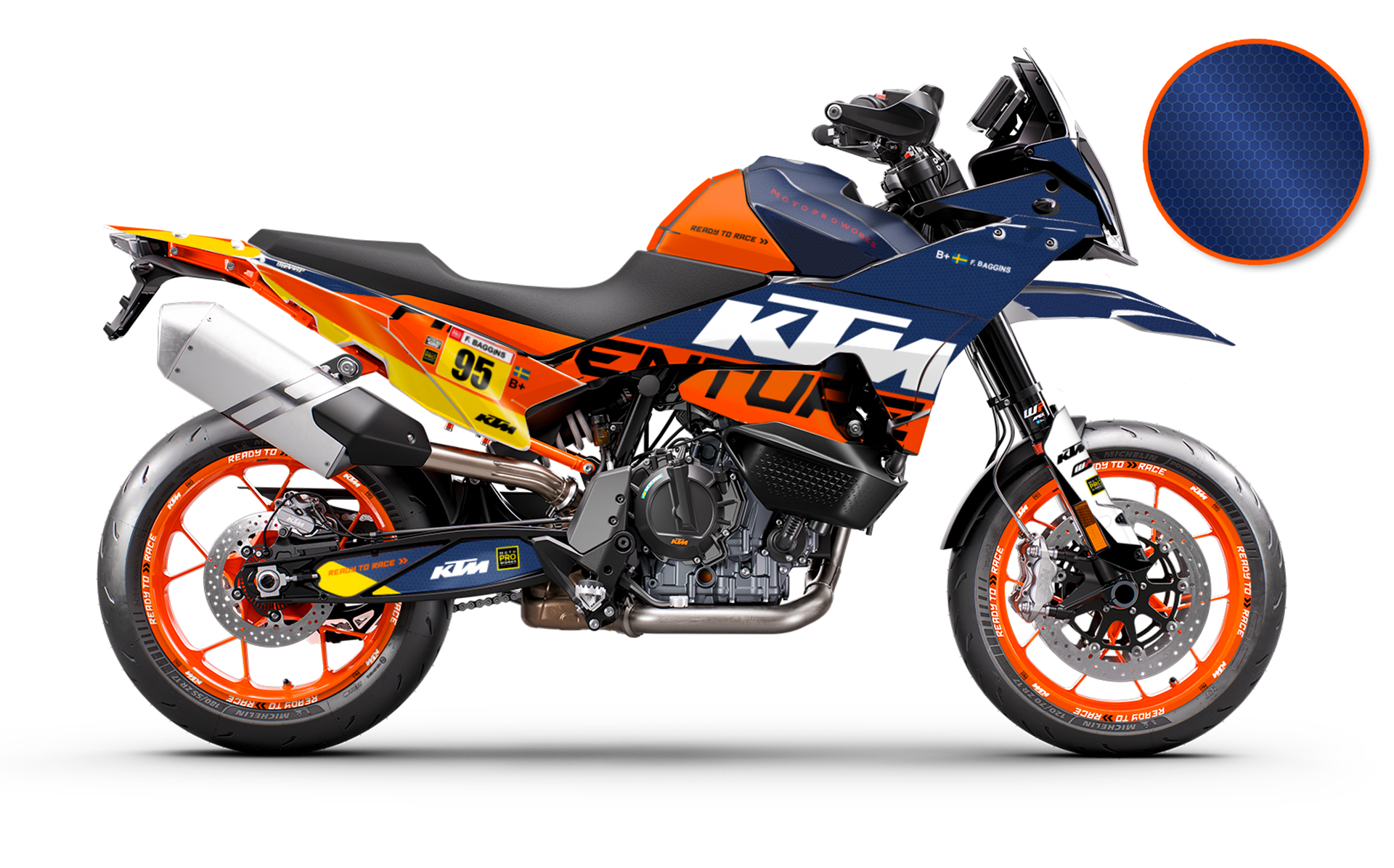 KTM 890 SMT GRAPHICS - "Waypointer" (Dawn/Honeycomb) - MotoProWorks