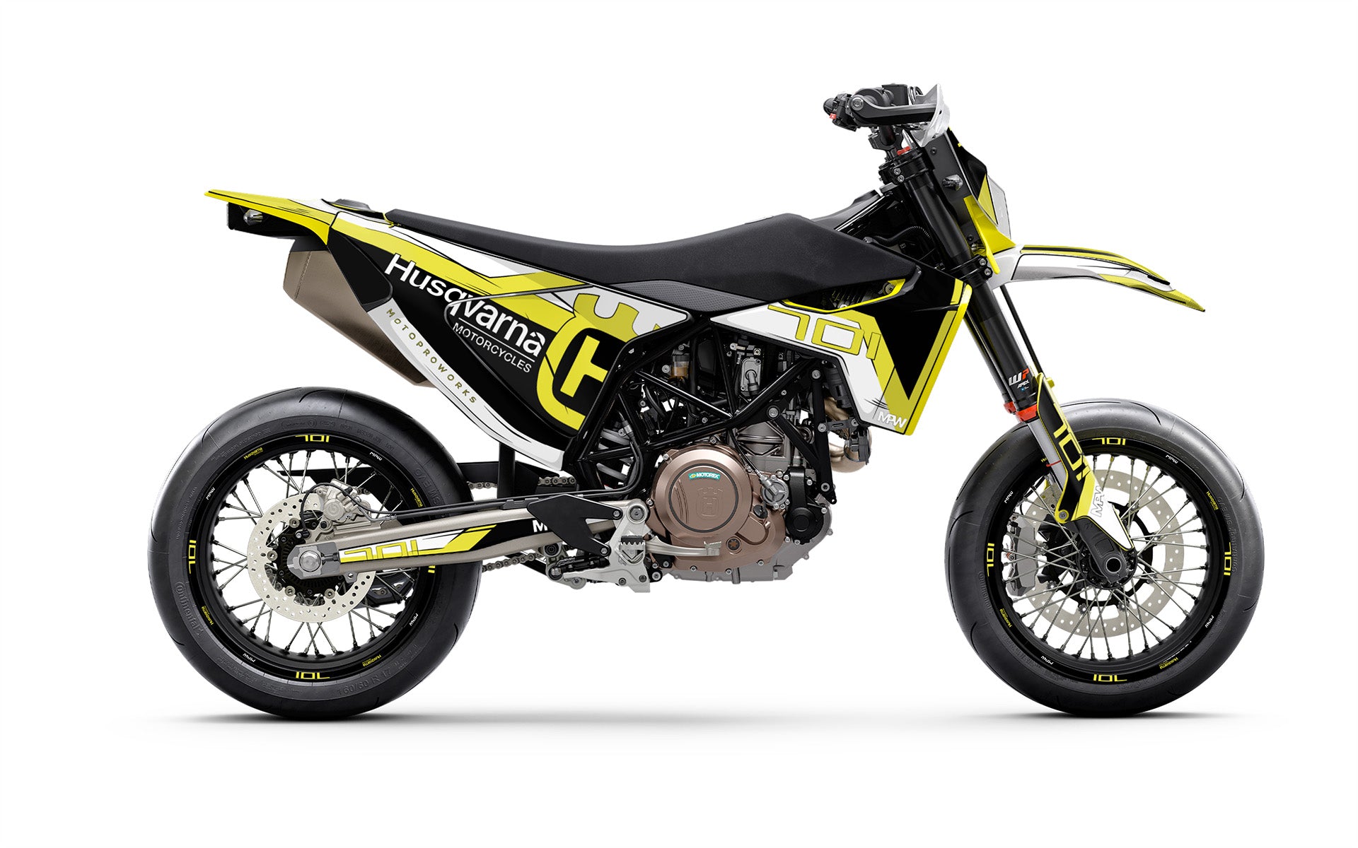 Husqvarna 701 SM GRAPHICS - "Celltrace" (Black/Yellow) - MotoProWorks