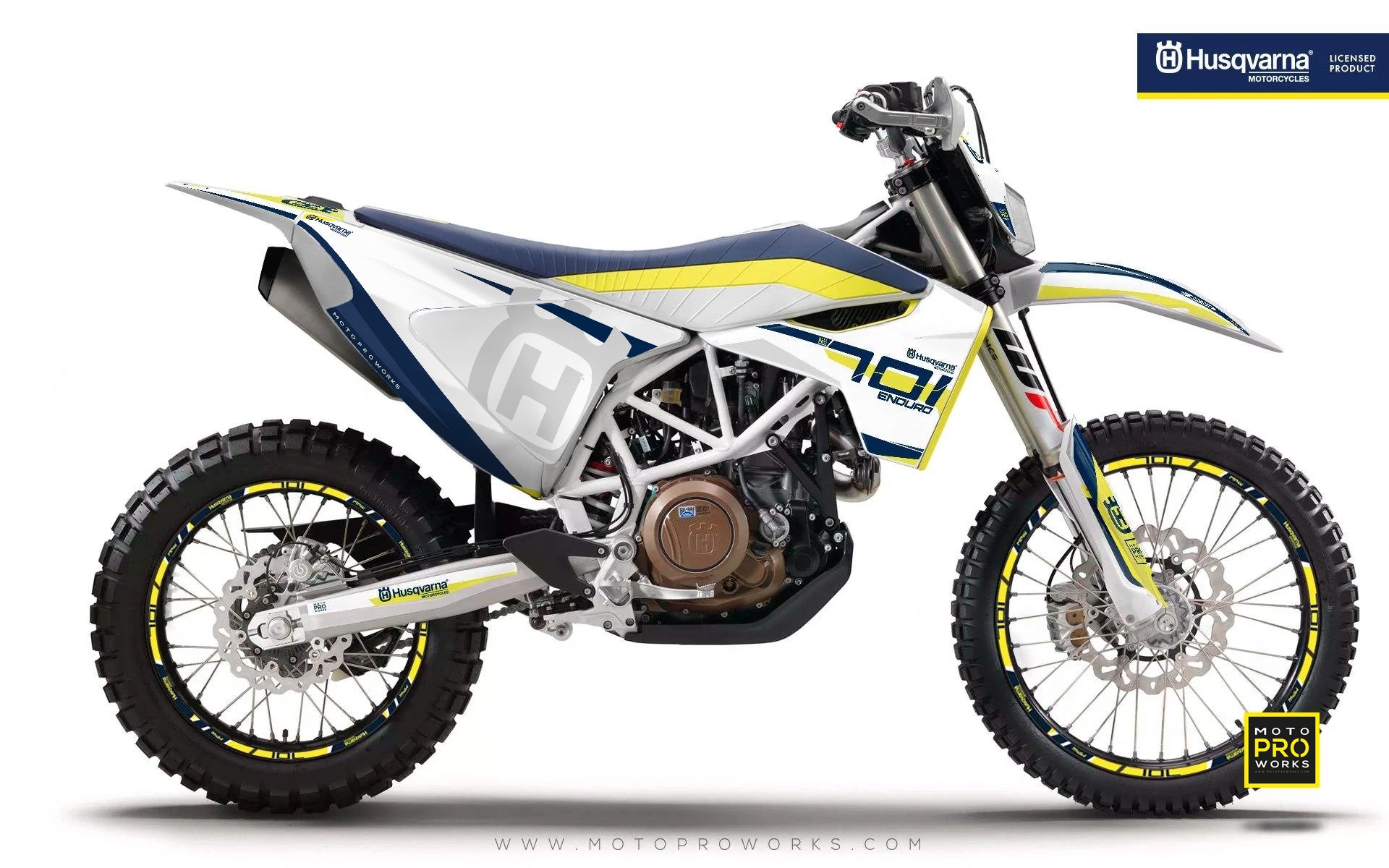 Husqvarna 701 Enduro Graphics - "SEVENOHTWO" (White) - MotoProWorks
