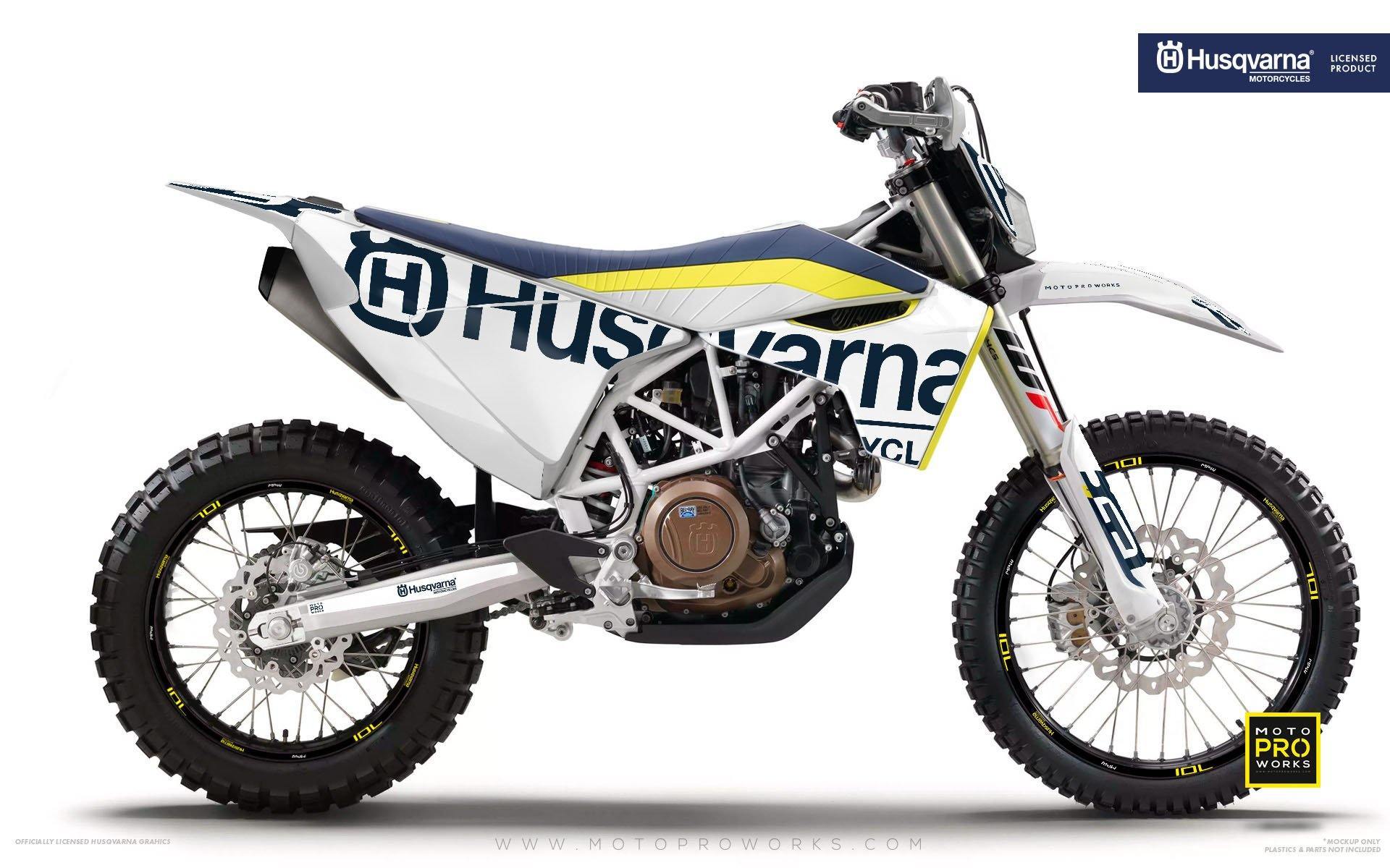 Husqvarna 701 Enduro Graphics - "STATEMENT" (White) - MotoProWorks