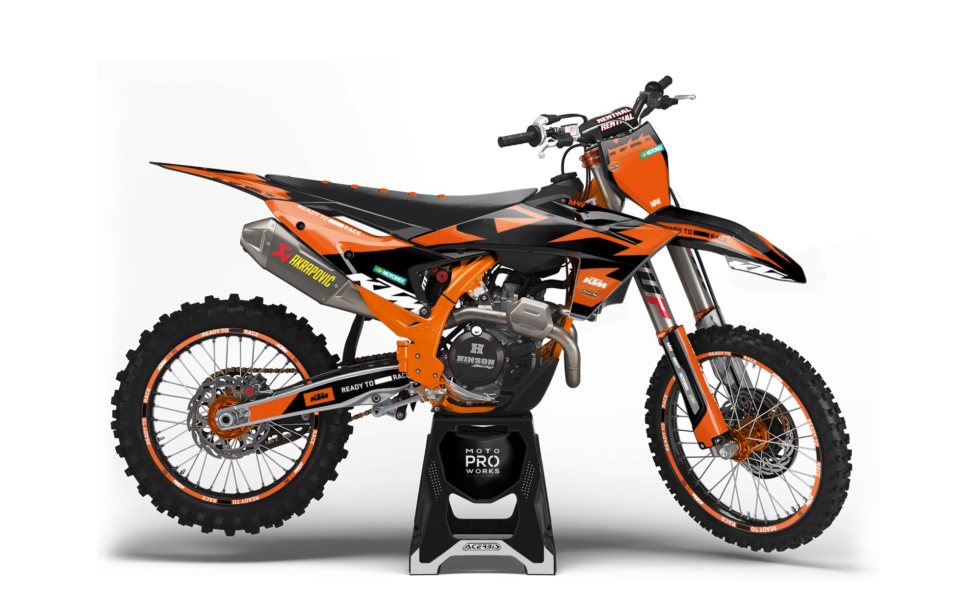 KTM EXC / EXC-F GRAPHICS - “Podium” (Black/Orange) - MotoProWorks