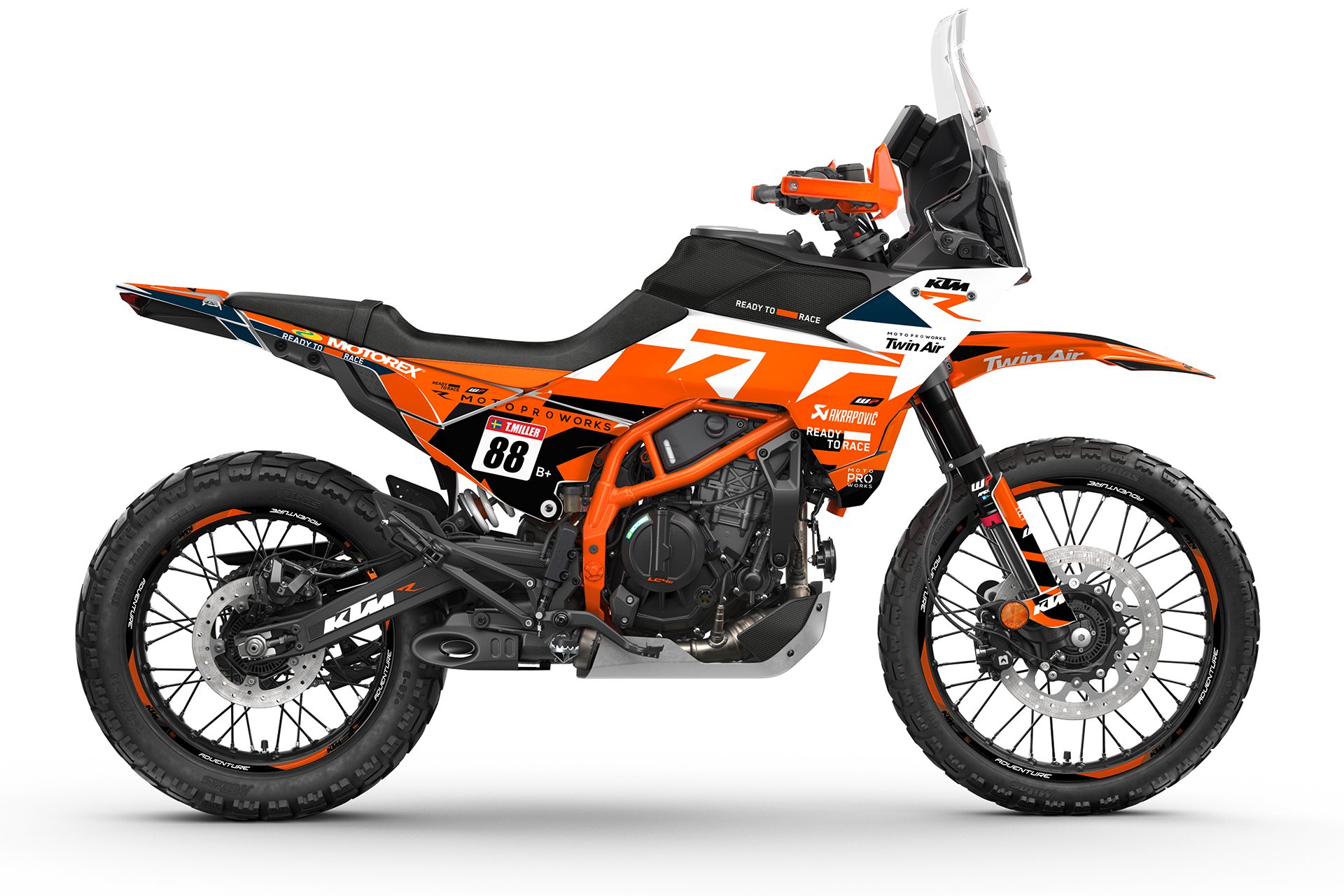 KTM 390 Adventure R / X GRAPHICS - "Nomadic" (White/Blue/Orange) - MotoProWorks