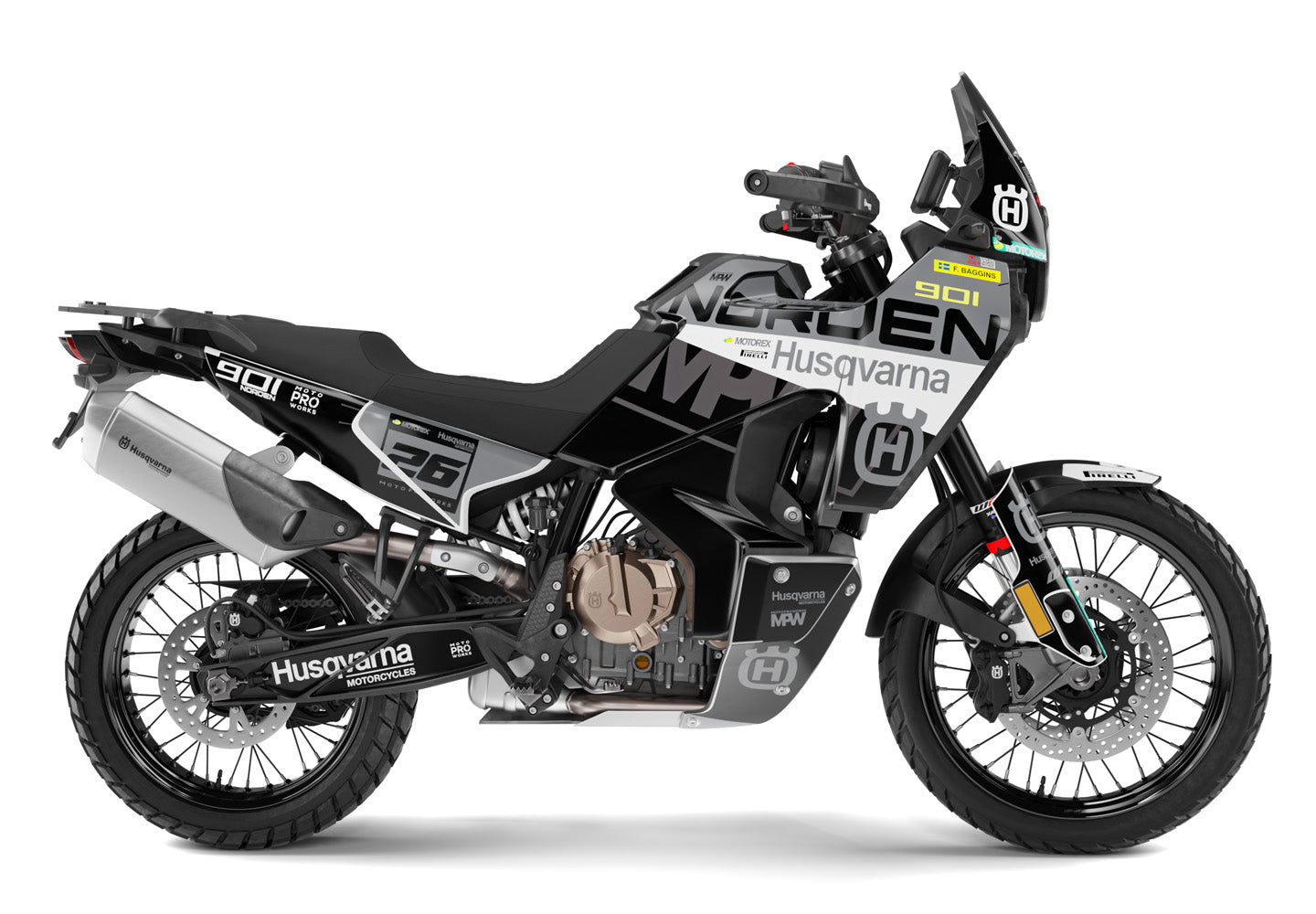 HUSQVARNA Norden 901 GRAPHICS - “P1” (Black/White) - MotoProWorks