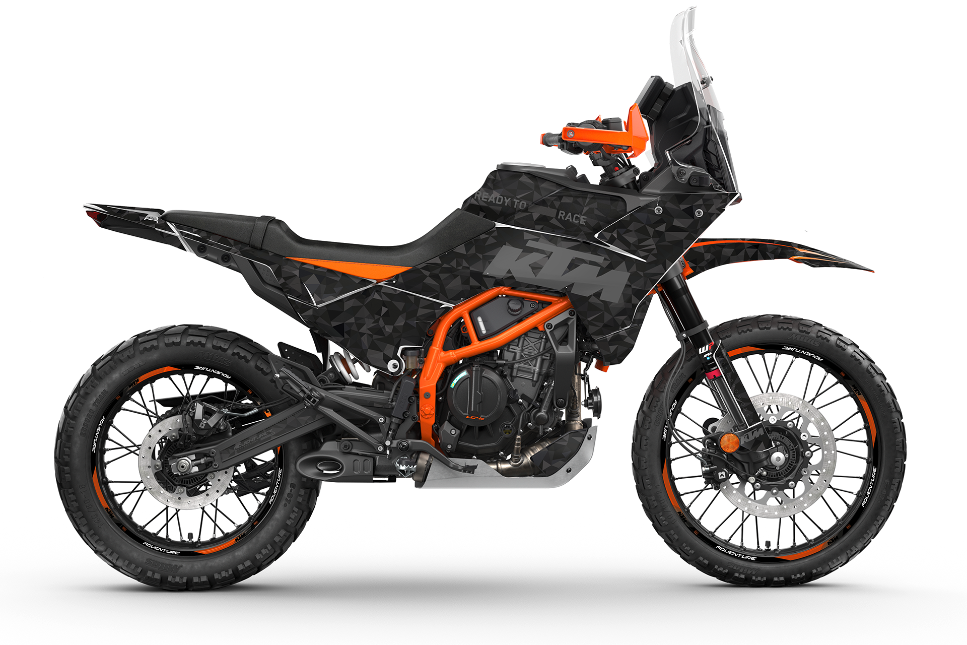 KTM 390 Adventure R / X GRAPHICS - "Polyatomic" (Stealth) - MotoProWorks