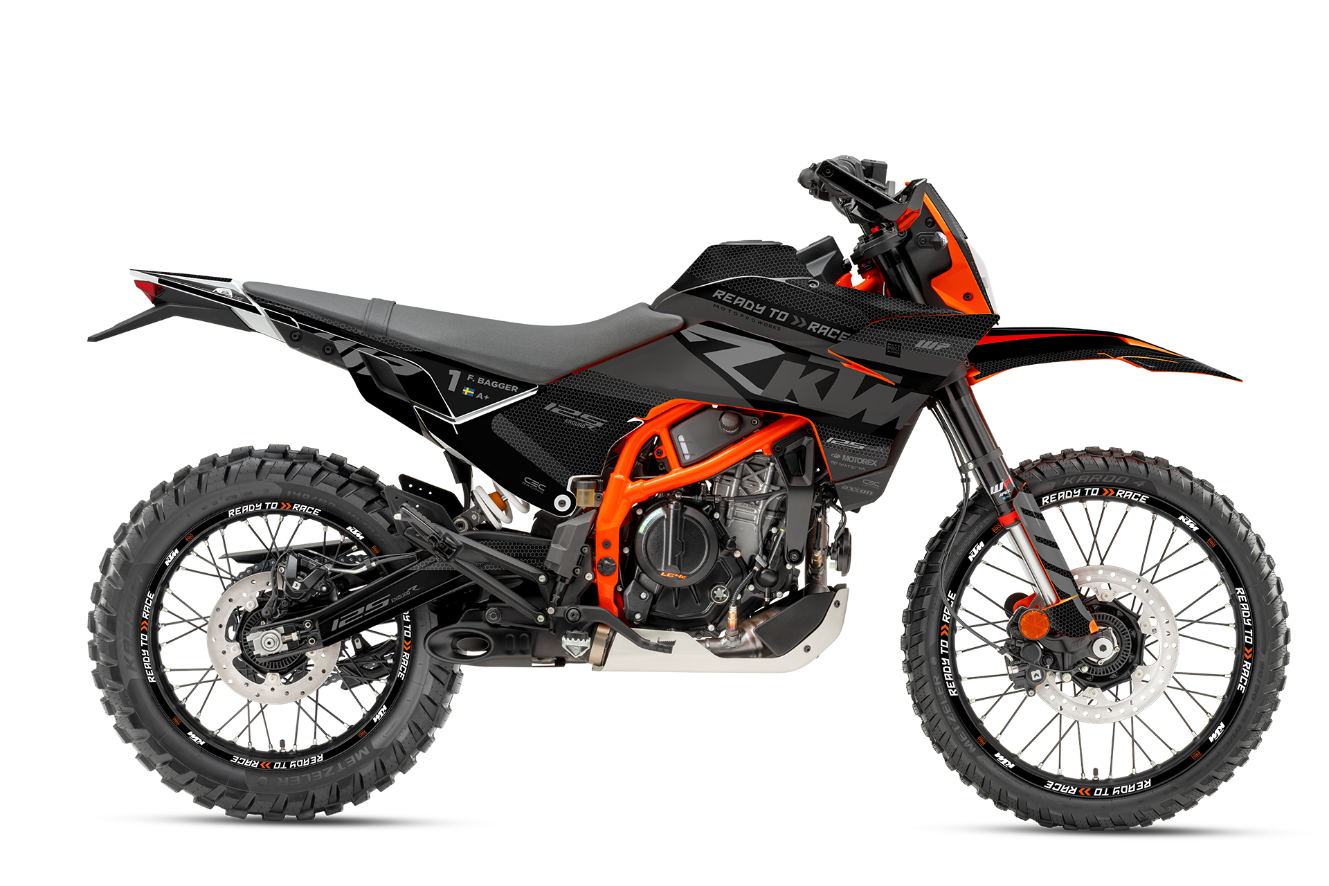 KTM 125 Enduro R GRAPHICS - "RR-Tech" (Black) - MotoProWorks