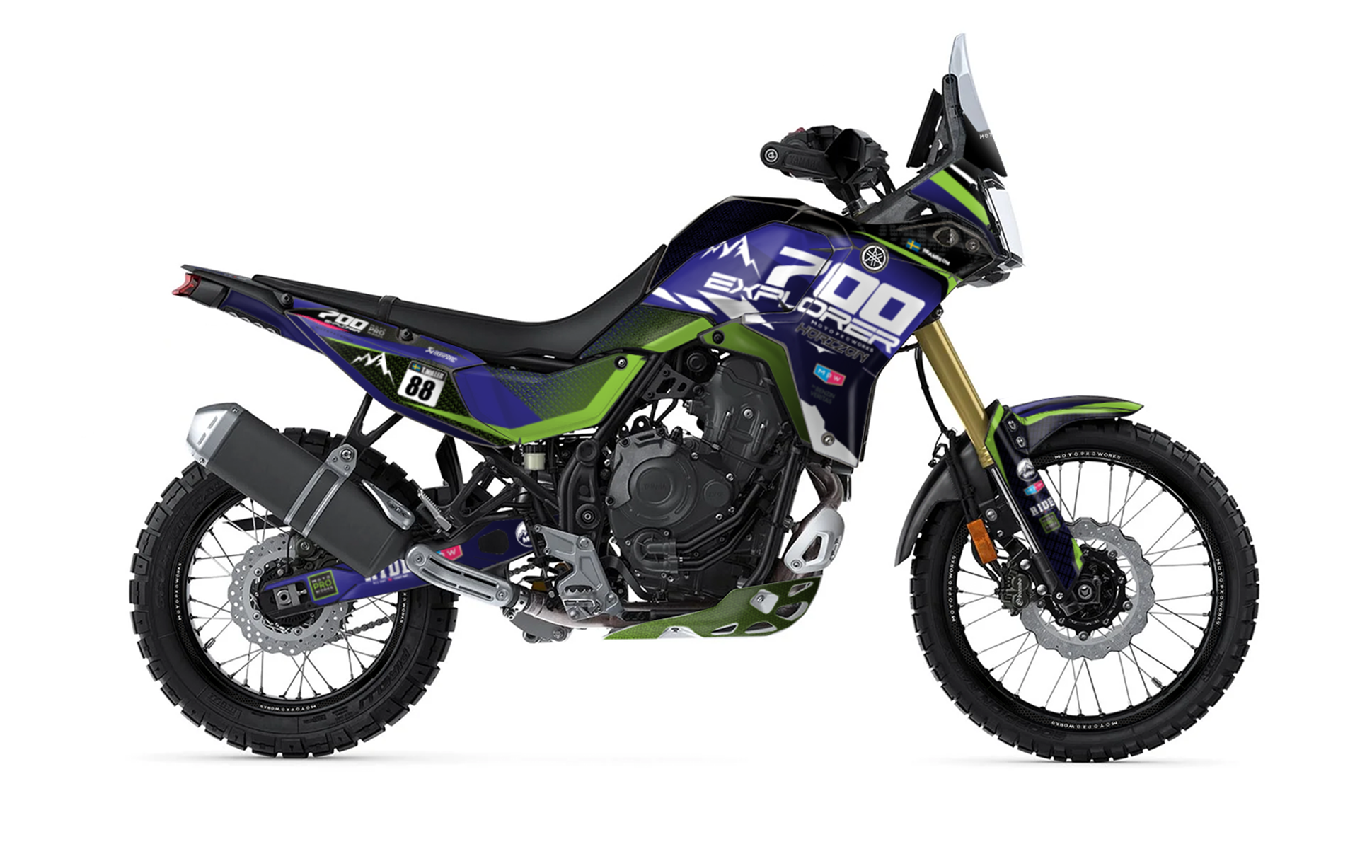 Yamaha Tenere 700 2025 Graphics - "Thrust" (Blue) - MotoProWorks