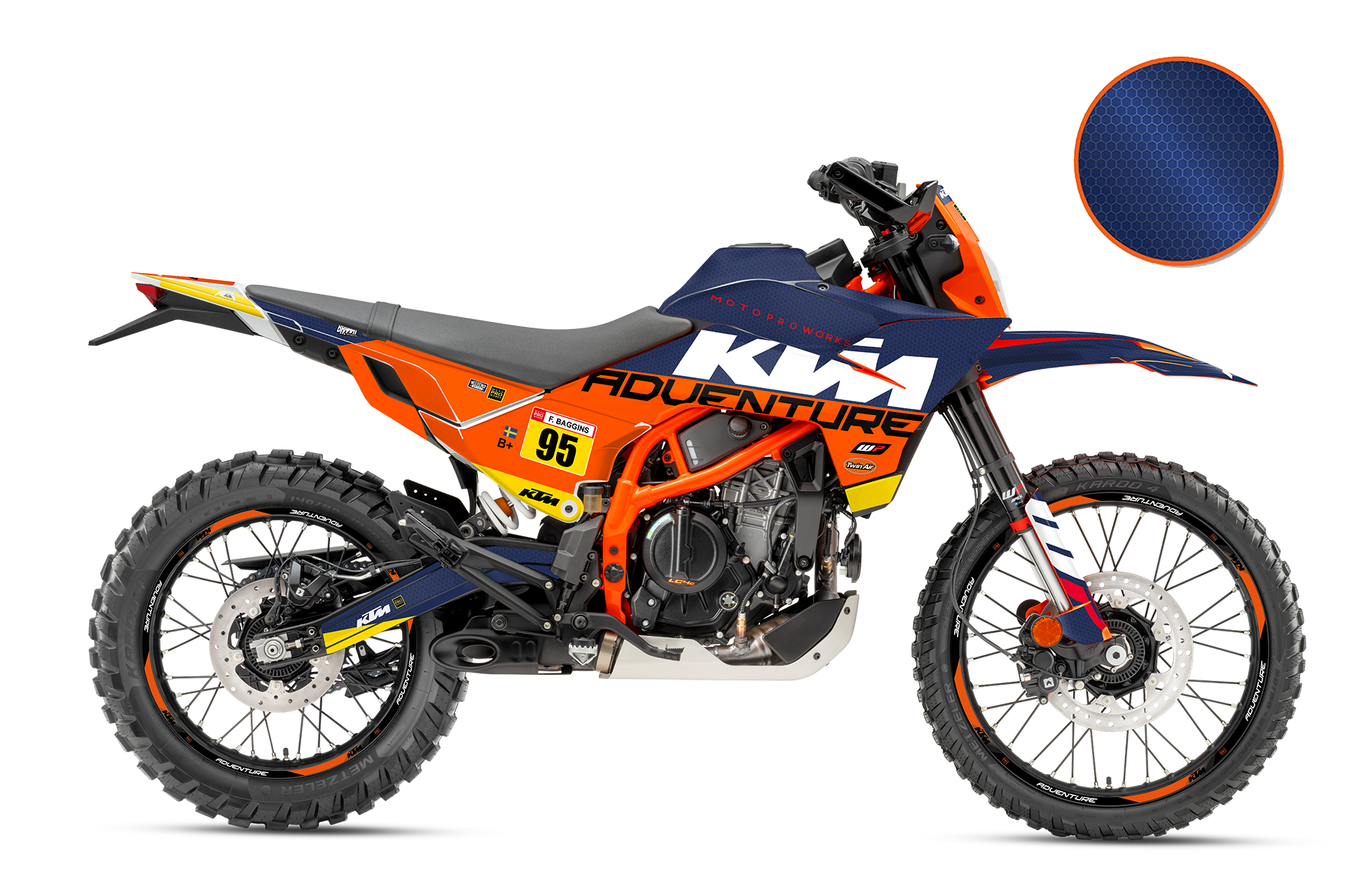 KTM 390 Enduro R GRAPHICS - "Waypointer" (Dawn/Honeycomb) - MotoProWorks