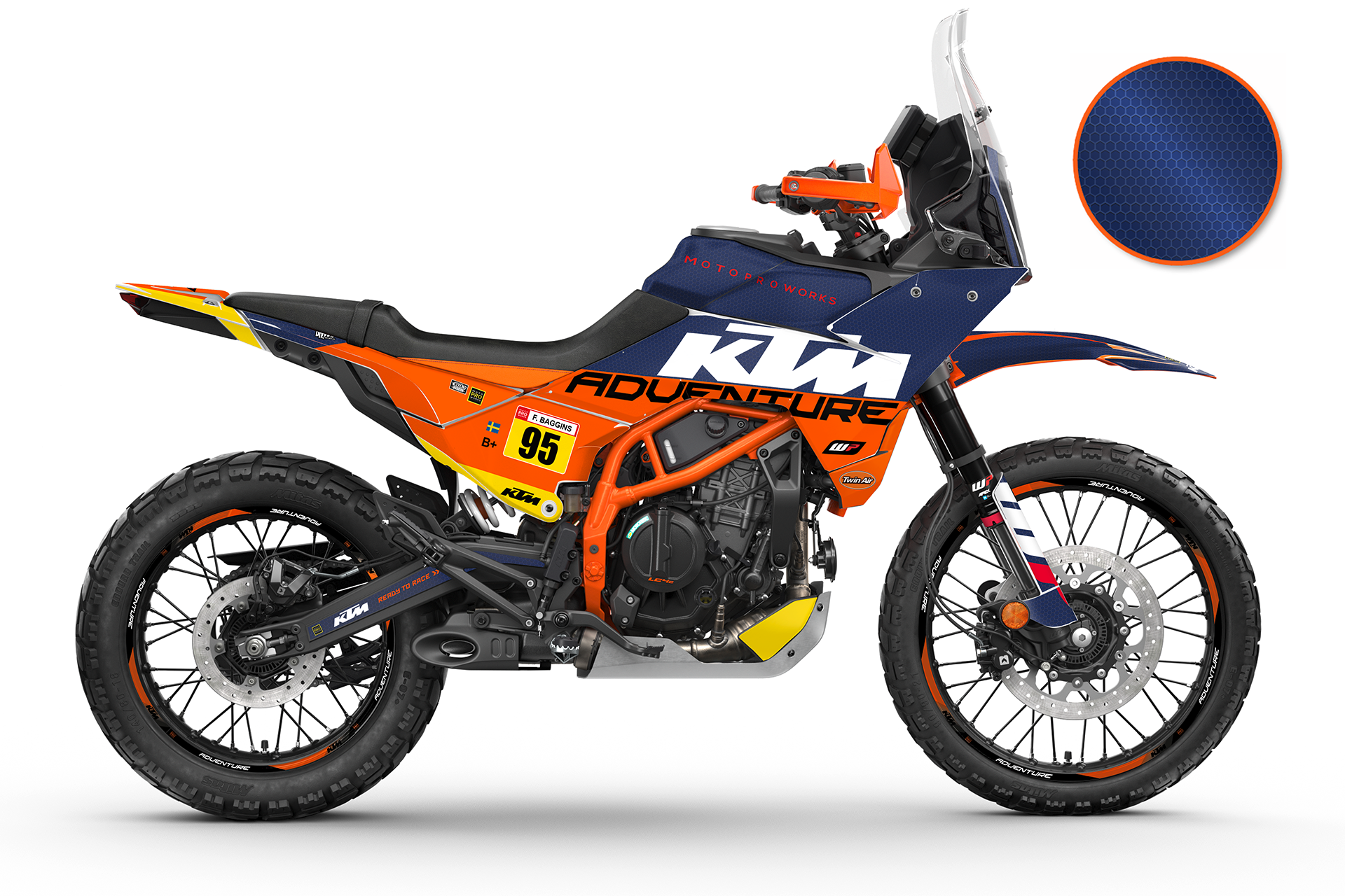 KTM 390 Adventure R / X GRAPHICS - "Waypointer" (Dawn/Honeycomb) - MotoProWorks