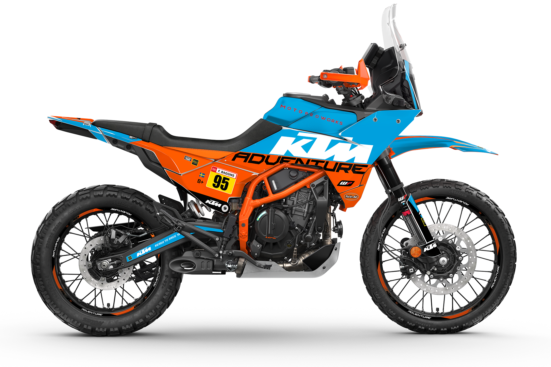 KTM 390 Adventure R / X GRAPHICS - "Waypointer" (Ocean) - MotoProWorks