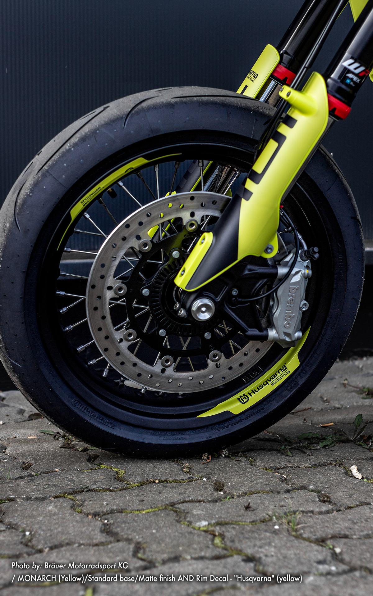 Rim Decal - "Husqvarna" (yellow) - MotoProWorks