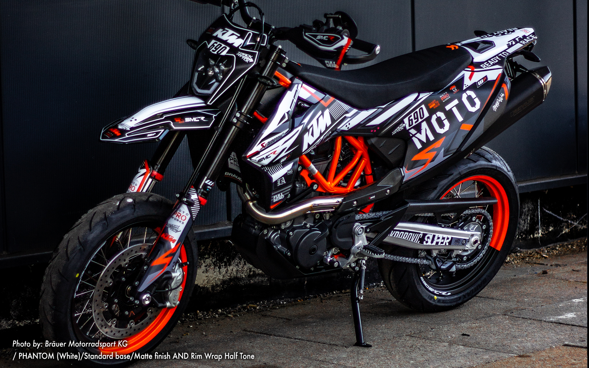 KTM 690 SMC-R GRAPHICS - "Phantom" (White) - MotoProWorks