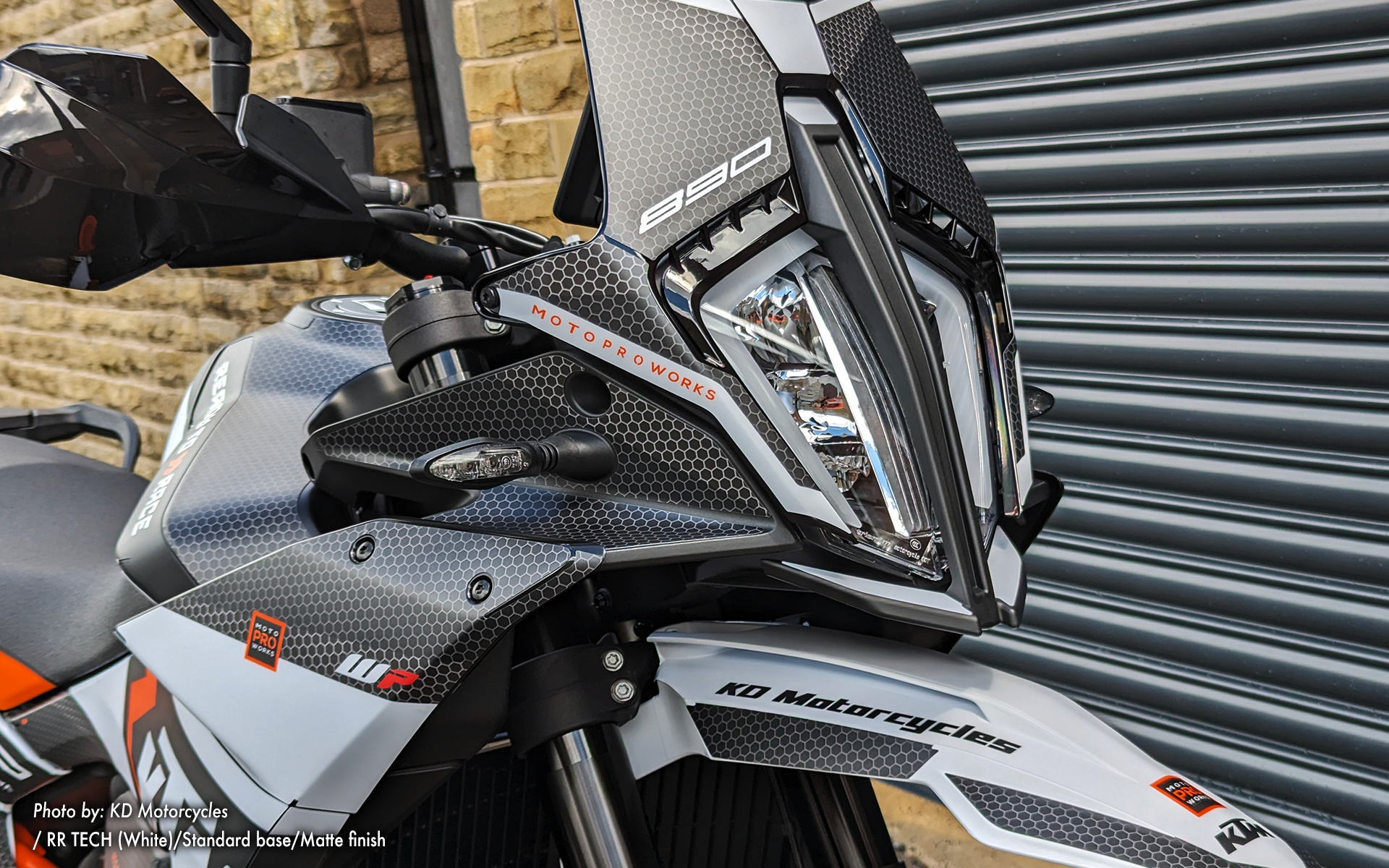 KTM 890 SMT GRAPHICS - "RR-Tech" (White) - MotoProWorks